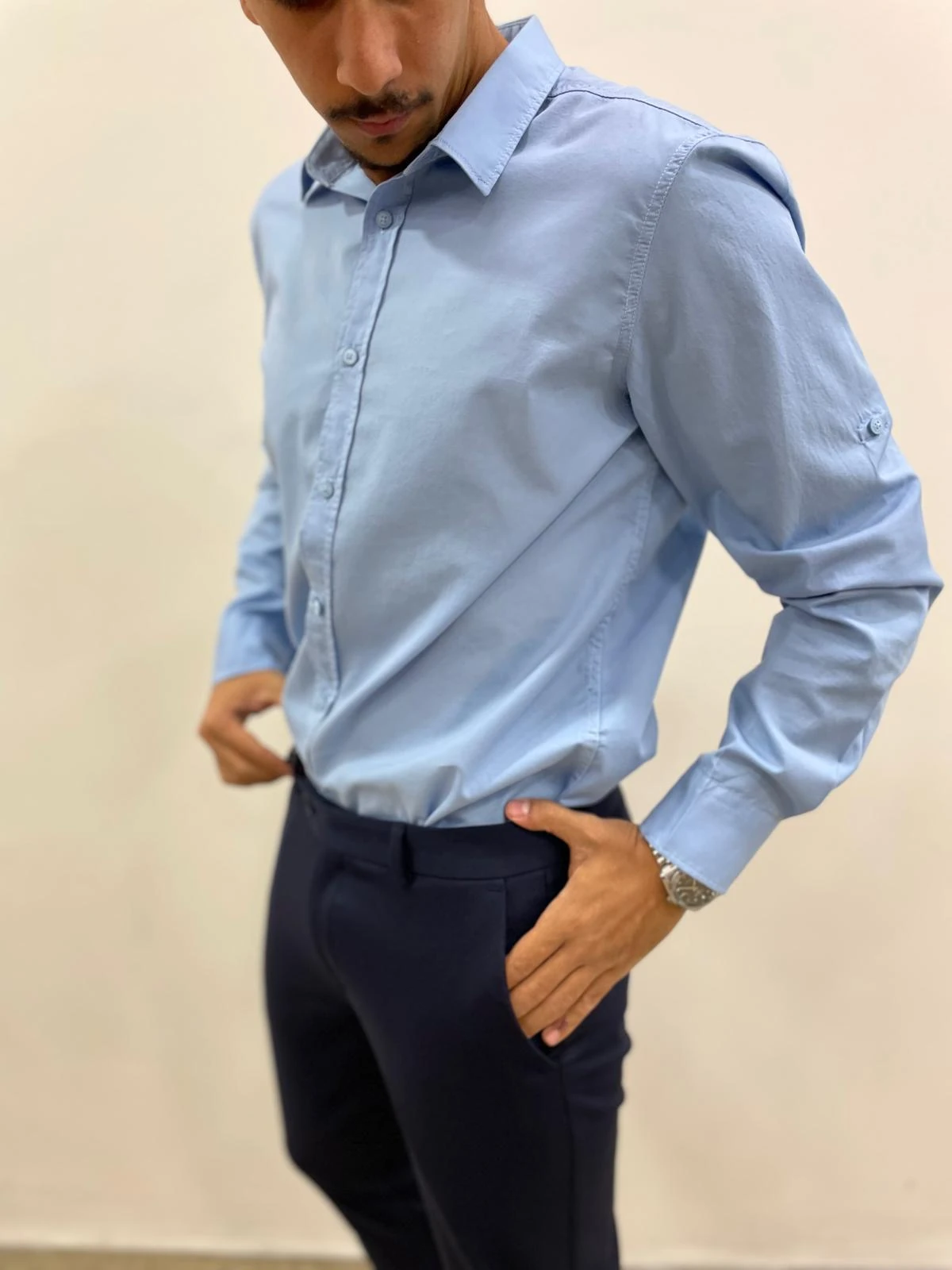 SLİM FİT GÖMLEK - MAVİ