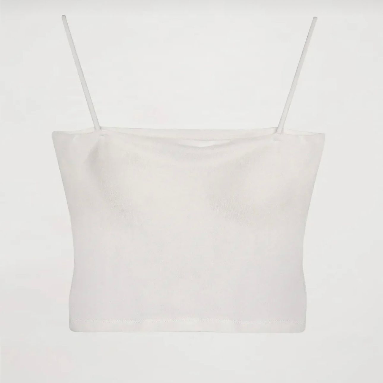 Askılı Crop Basic Atlet Ekru