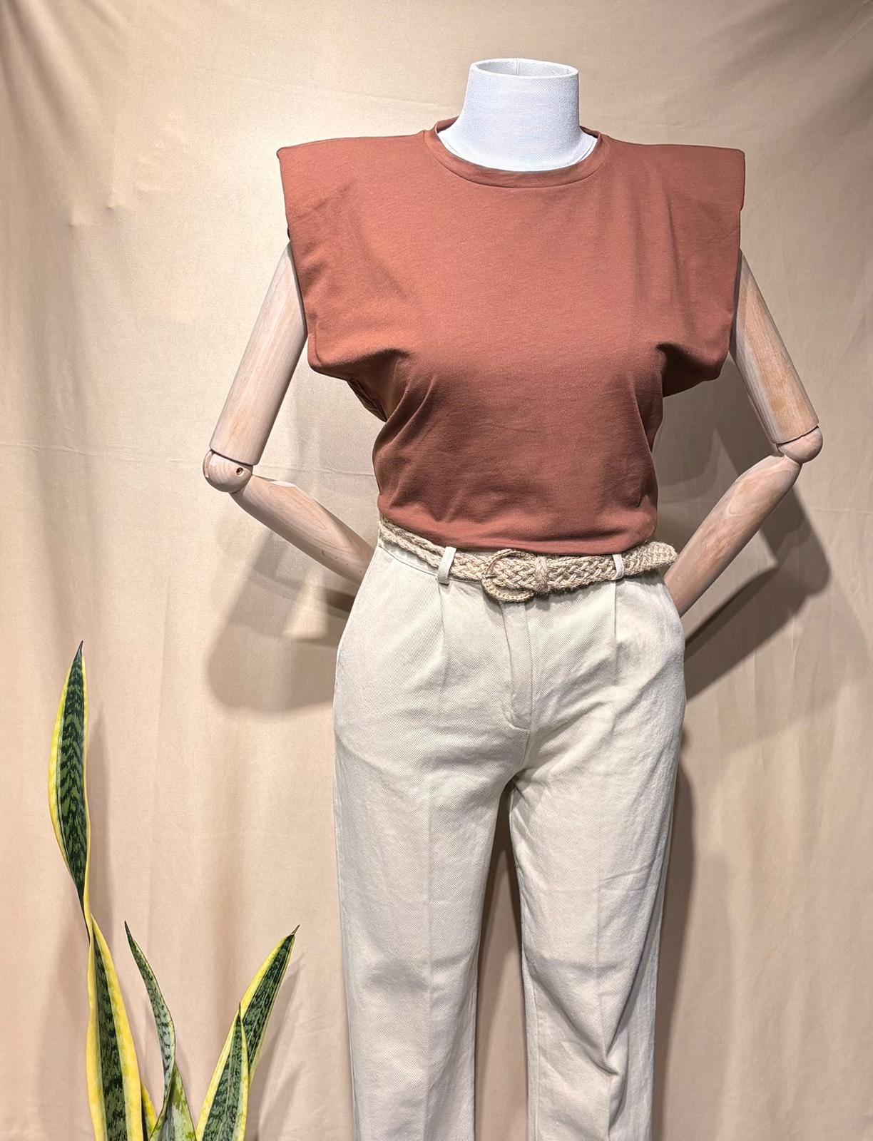 VATKALI KOLSUZ TSHİRT - KAHVE