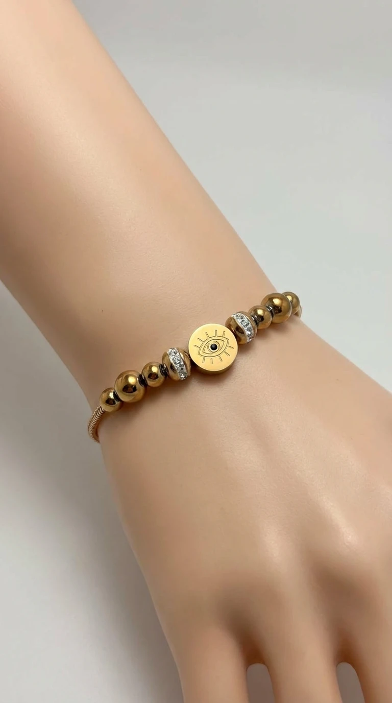 Göz Detaylı  Çelik Bileklik