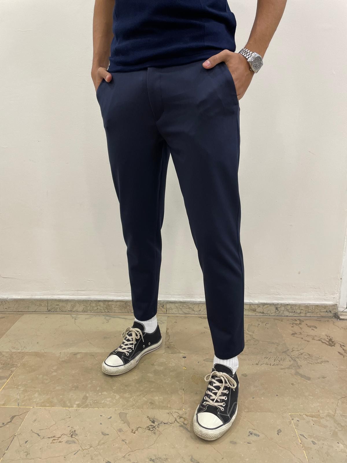 MODERN KESİM KUMAŞ PANTOLON - LACİVERT