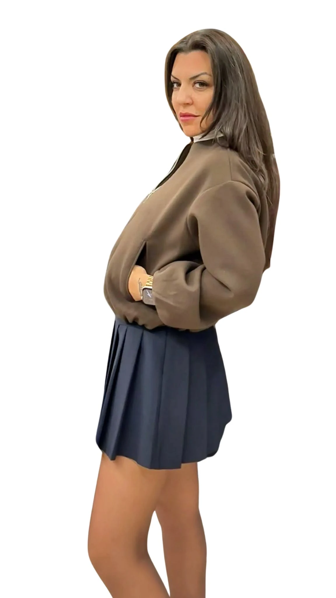 Kemer Detaylı Pileli Etek