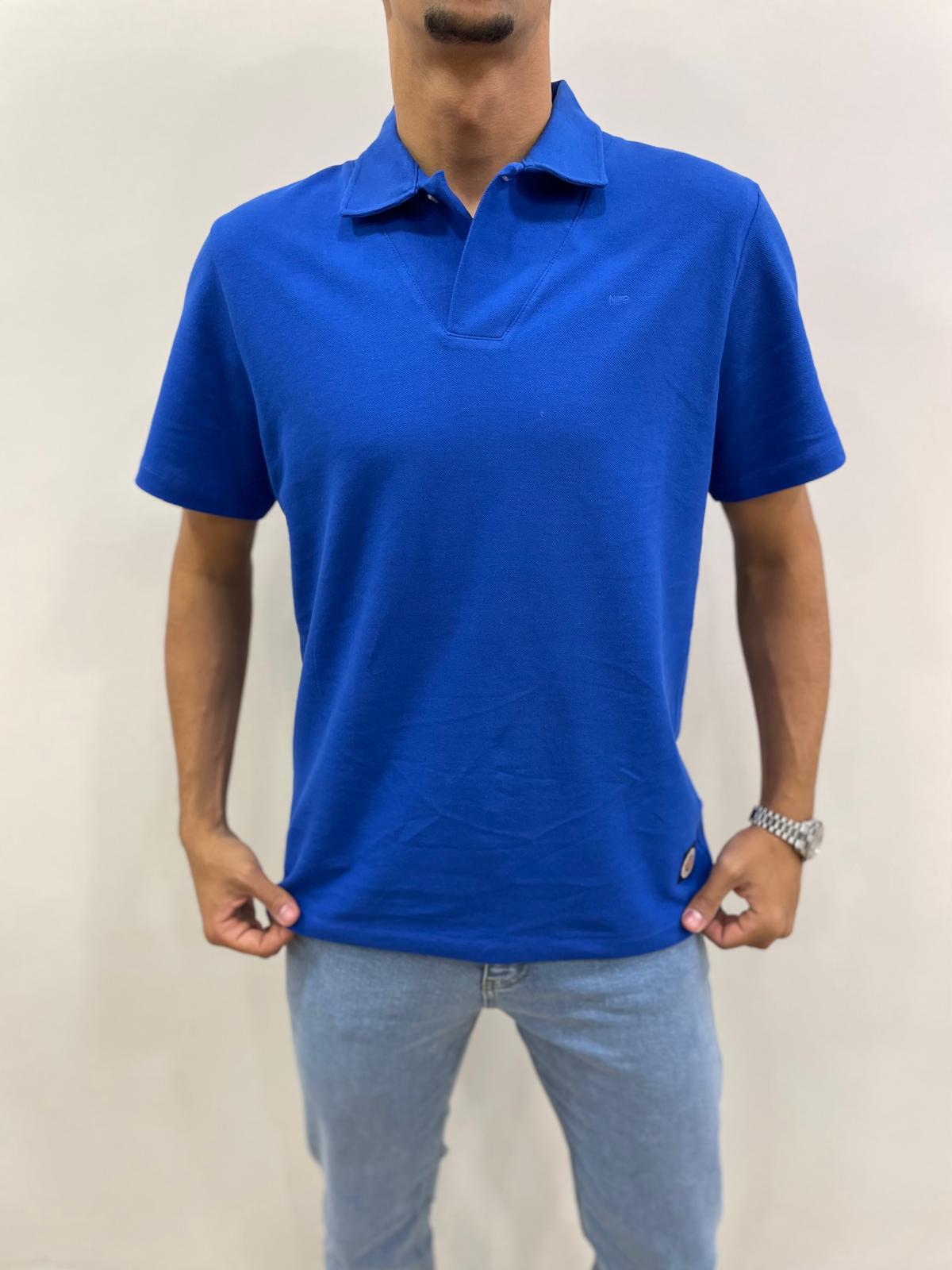 POLO YAKA REGULAR KESİM TSHİRT - MAVİ