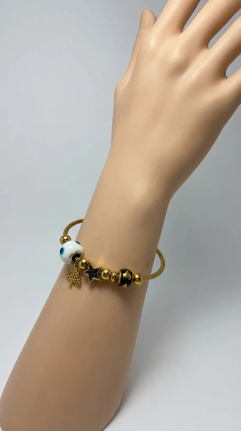 Çelik Sarmal Kordon Charm Bileklik