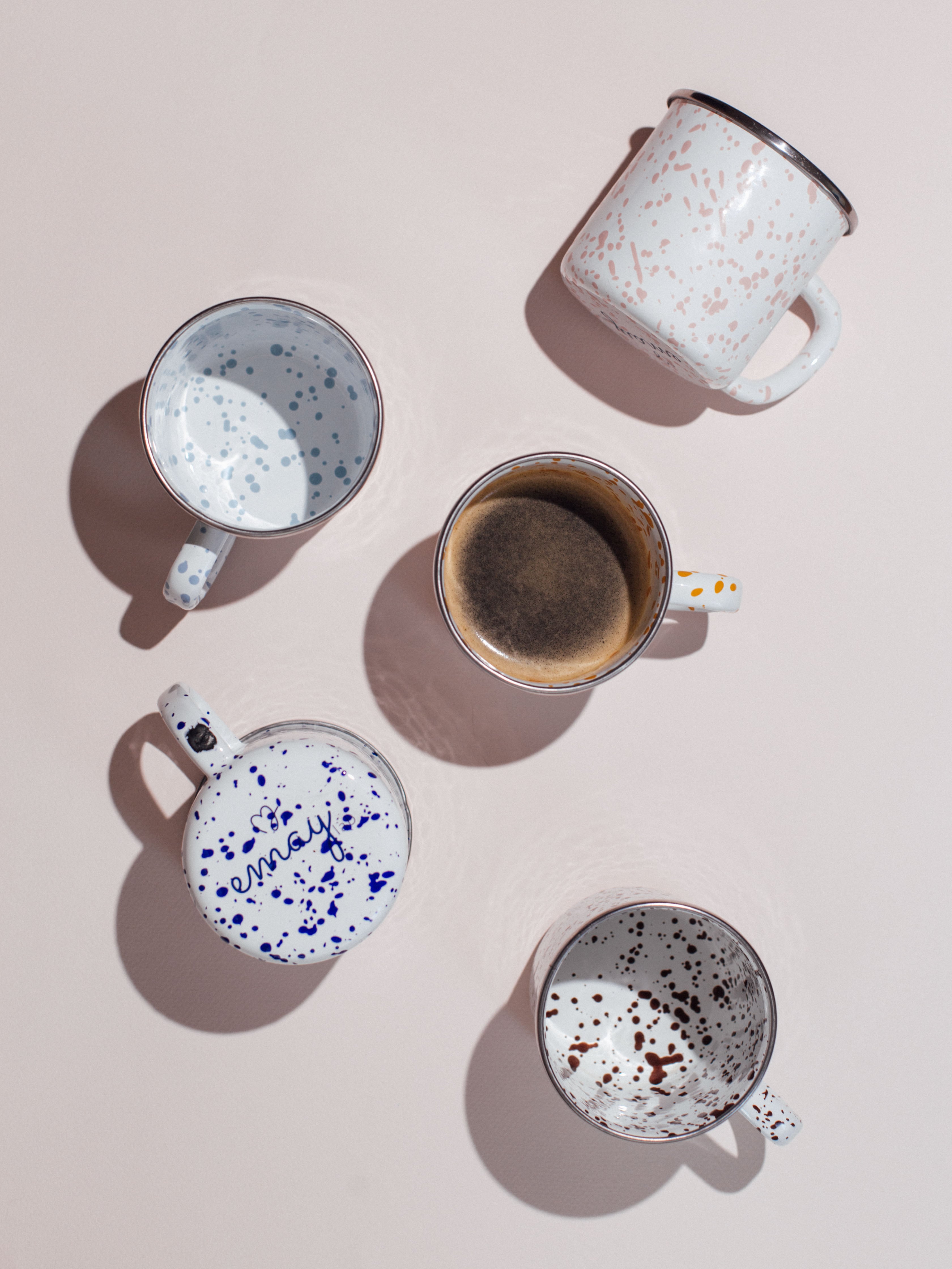 EMAYlab Speckles Emaye Kupa - kahverengi