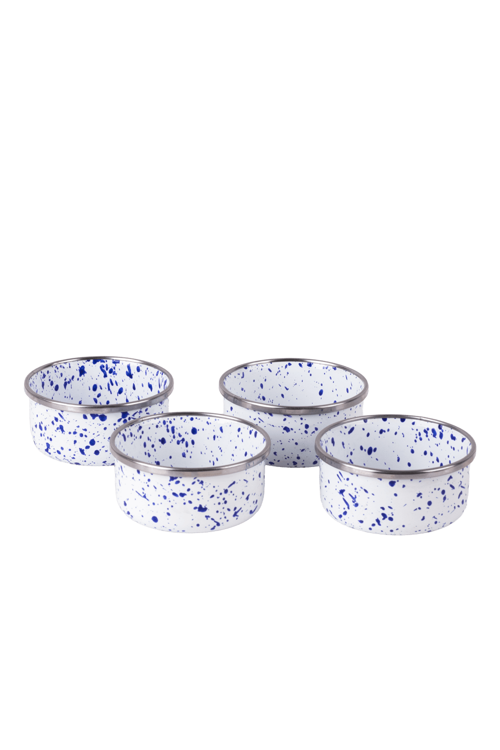 Speckles Emaye 4’lü kase Çerezlik, Kahvaltılık, Reçellik, Zeytinlik, Sunumluk Seti 8cm 200 ml - Cobalt