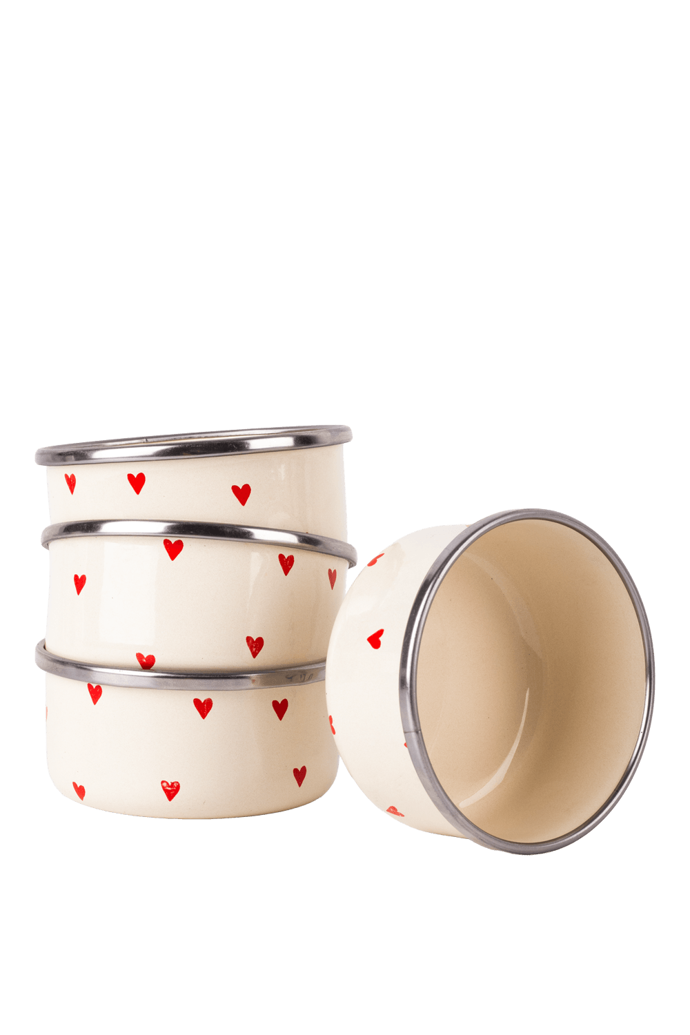 Cupid Emaye 4’lü kase Çerezlik, Kahvaltılık, Reçellik, Zeytinlik, Sunumluk Seti 8cm 200 ml
