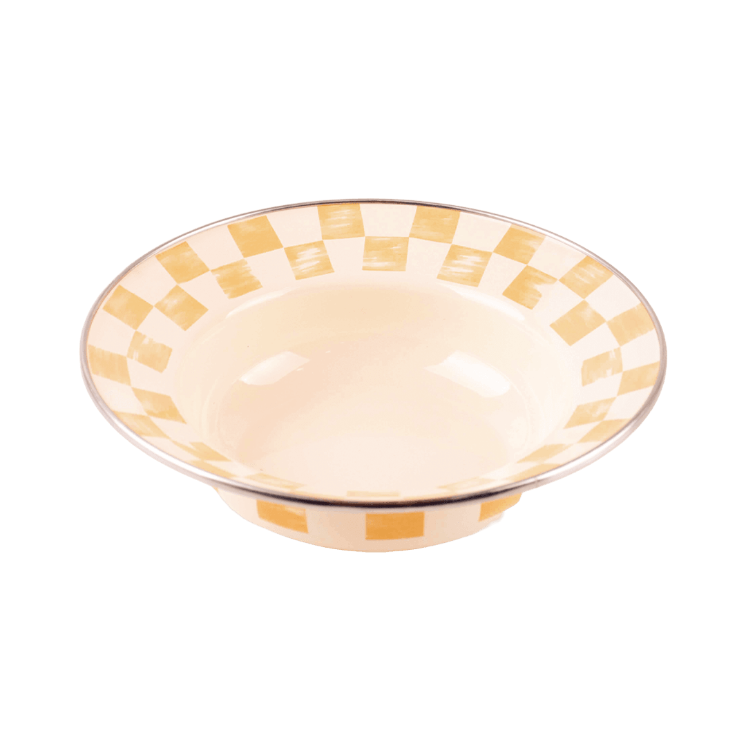 Beige Emaye Çukur Makarna ve Salata Tabağı