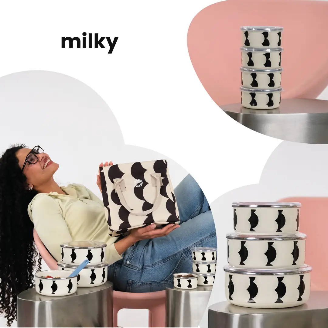Milky  🍶: Siyah dalgalı desenleriyle modern ve güçlü bir duruş