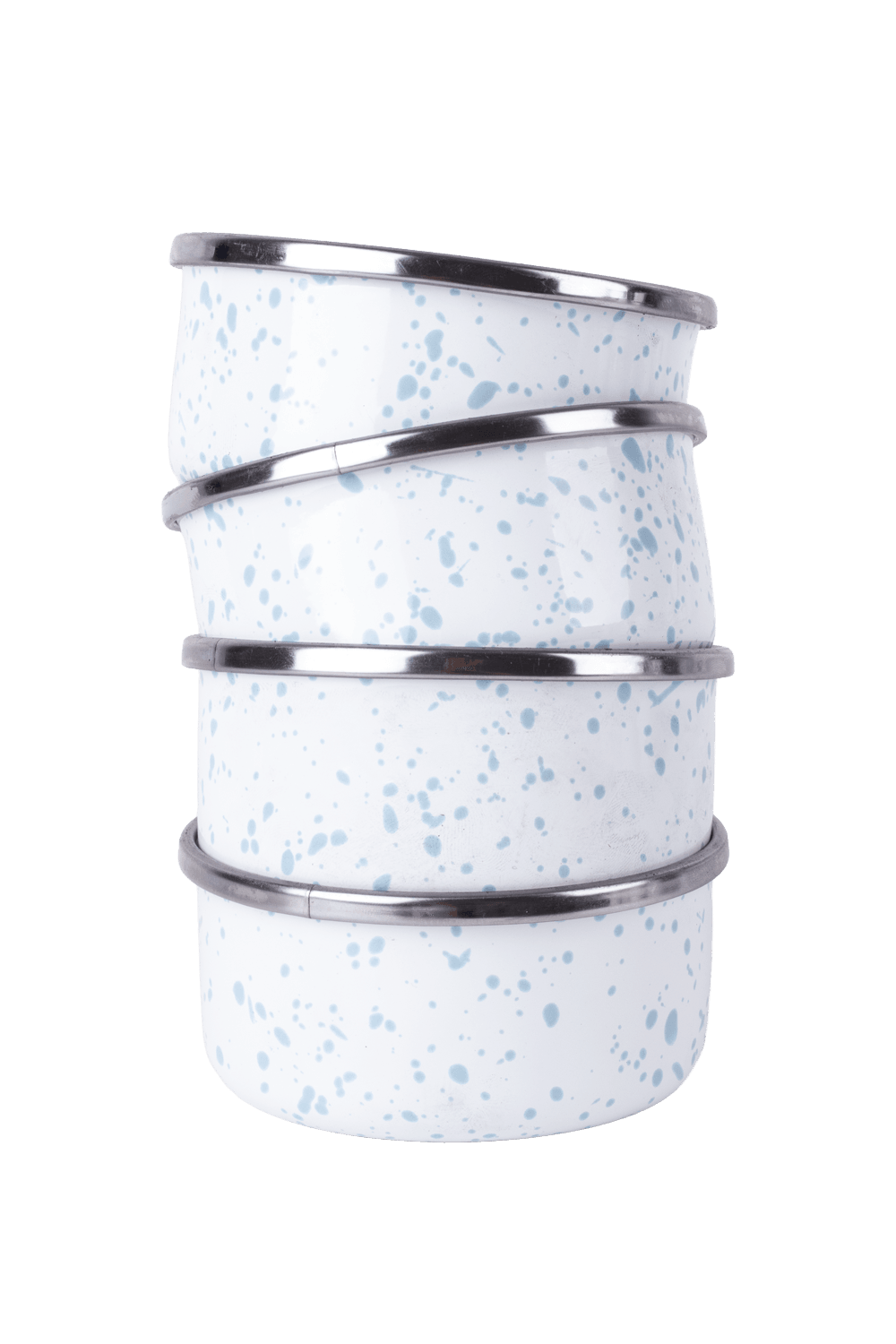 Speckles Emaye 4’lü kase Çerezlik, Kahvaltılık, Reçellik, Zeytinlik, Sunumluk Seti 8cm 200 ml - Bebe mavisi