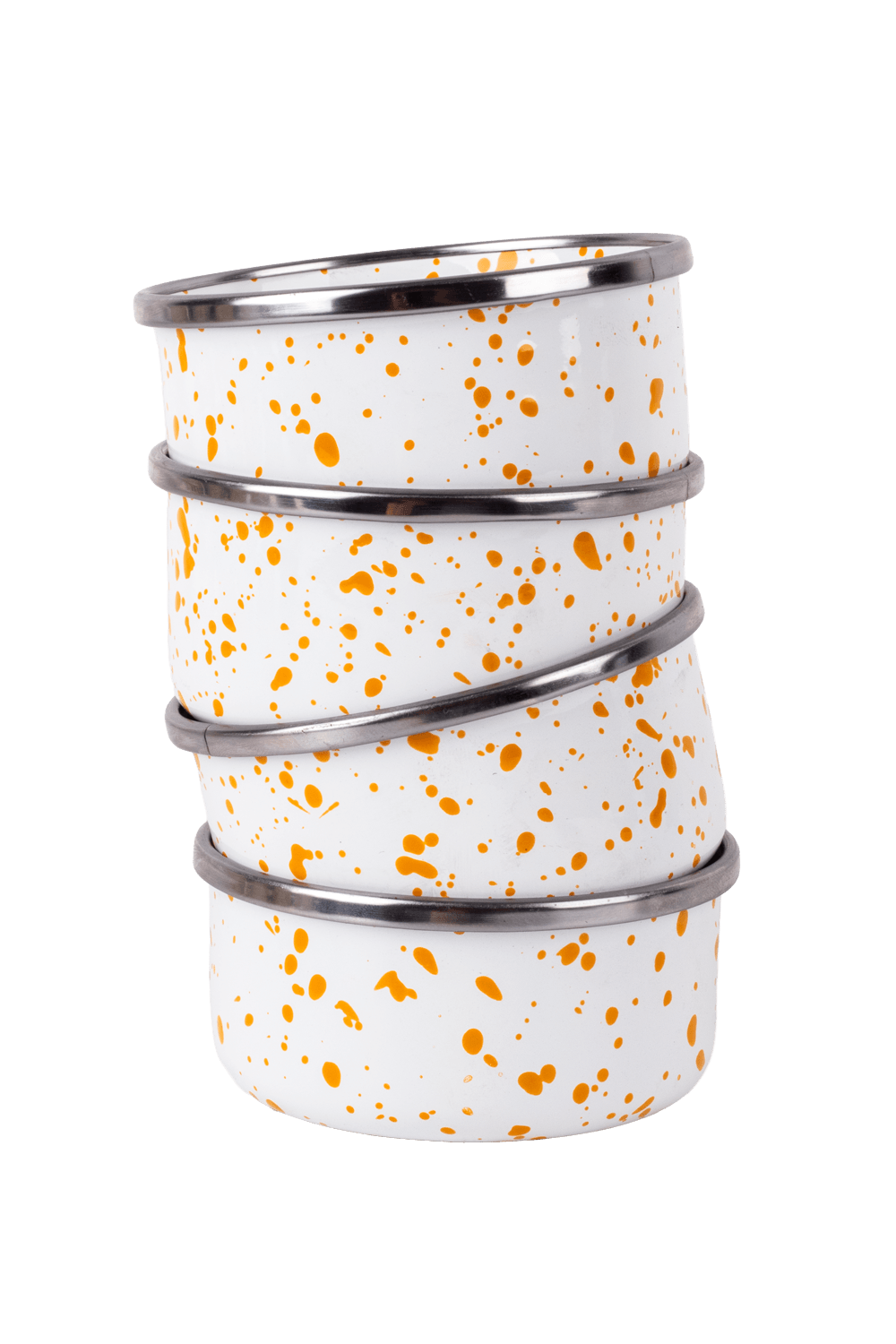 Speckles Emaye 4’lü kase Çerezlik, Kahvaltılık, Reçellik, Zeytinlik, Sunumluk Seti 8cm 200 ml - Hardal