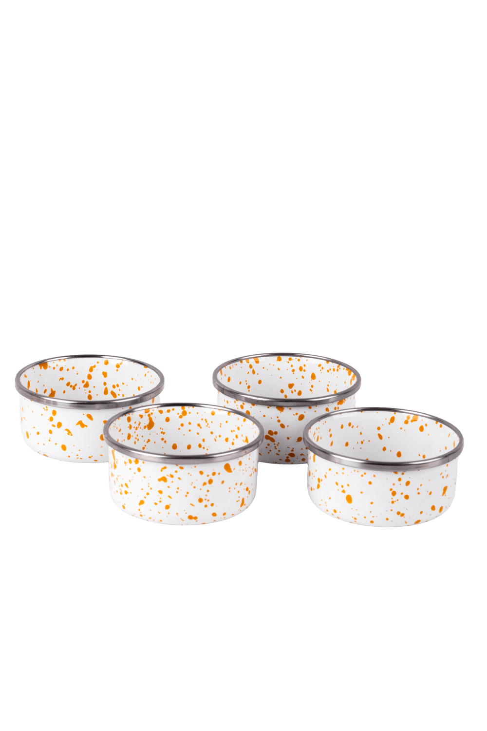 Speckles Emaye 4’lü kase Çerezlik, Kahvaltılık, Reçellik, Zeytinlik, Sunumluk Seti 8cm 200 ml - Hardal