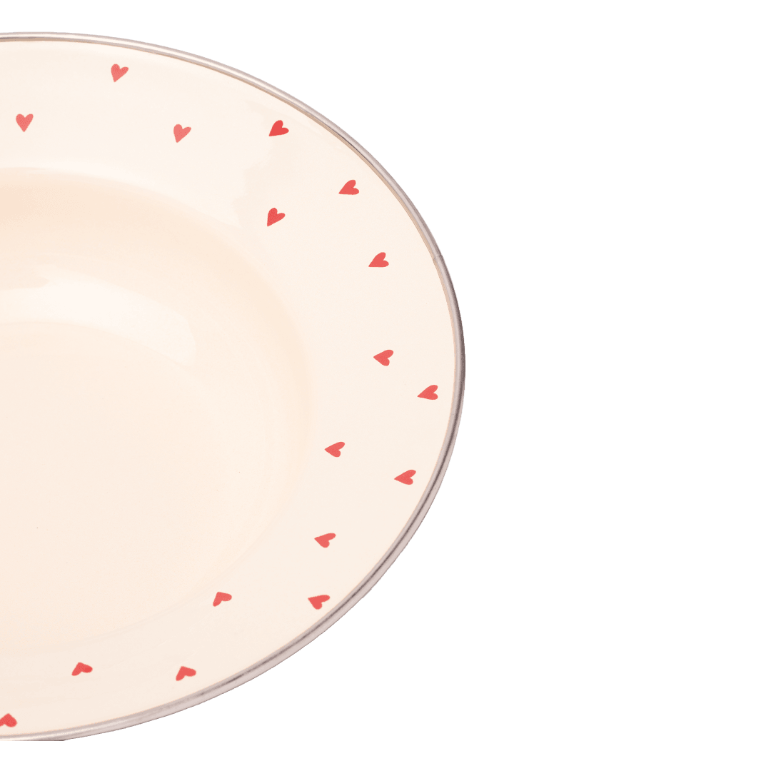 Cupid Emaye Çukur Makarna ve Salata Tabağı