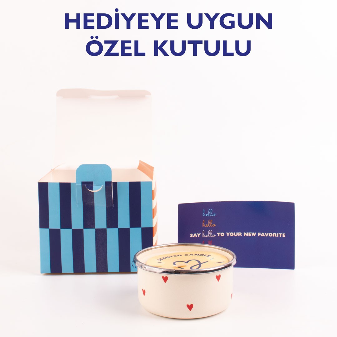 Emaye Kapta Soy Wax Mum - Vanilla Dream (Hediye kutulu)