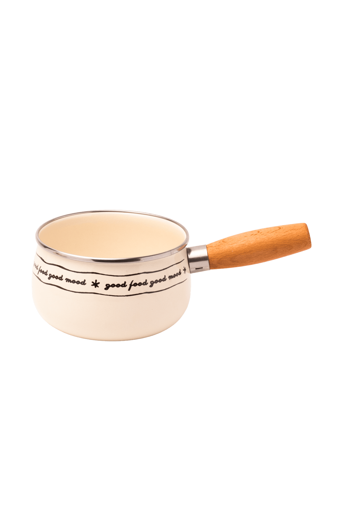 Mood Ahşap Saplı Emaye Haşlama ve Sos Tavası 16 cm (1,3 Litre)
