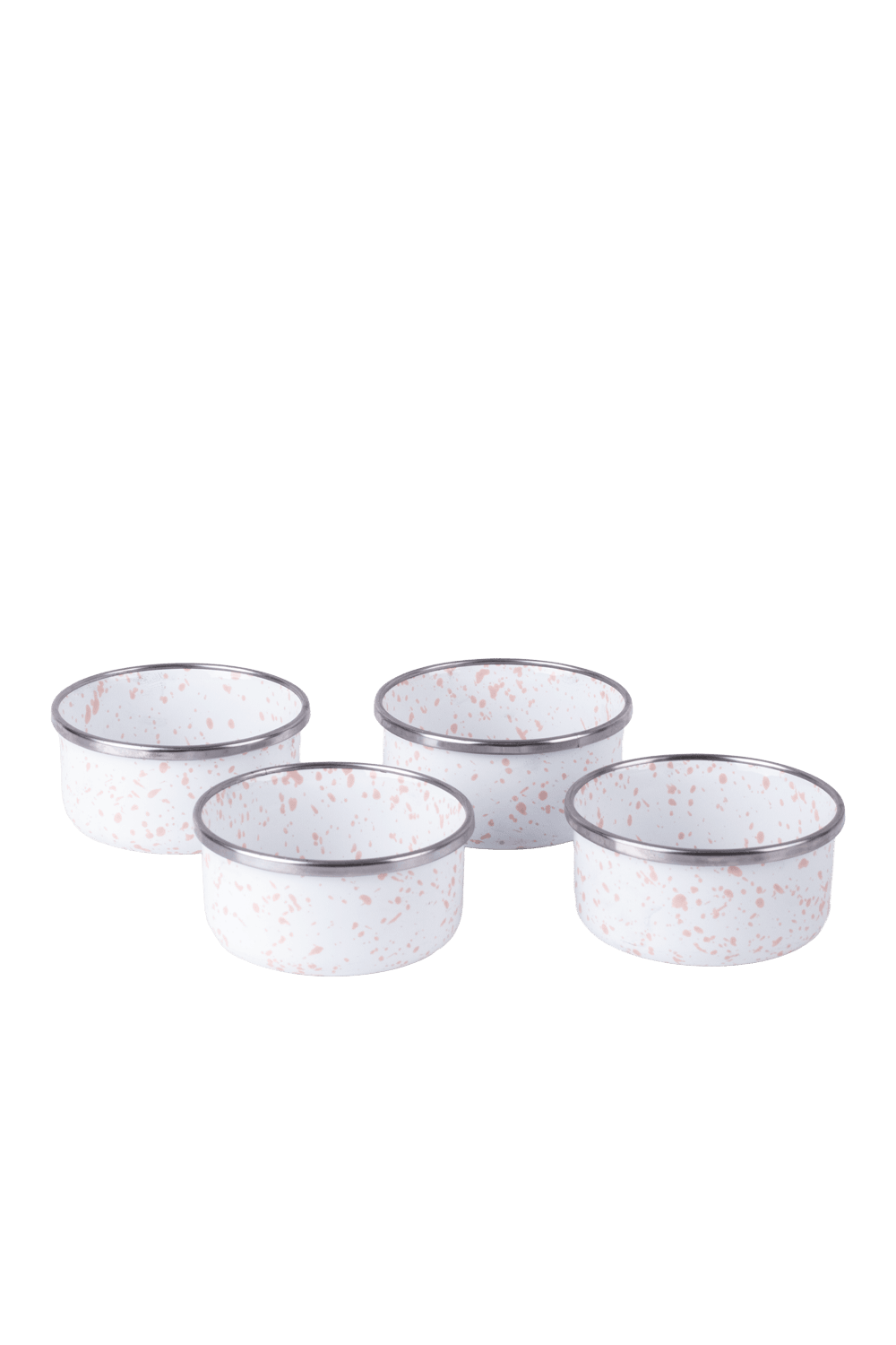 Speckles Emaye 4’lü kase Çerezlik, Kahvaltılık, Reçellik, Zeytinlik, Sunumluk Seti 8cm 200 ml - Pembe