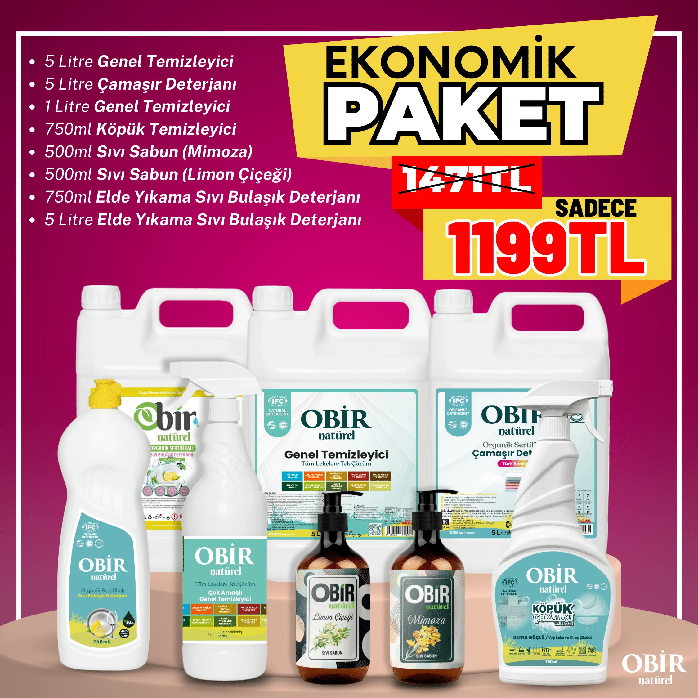 Obir Natürel Ekonomik Paket – Büyük Temizlik Avantajı !