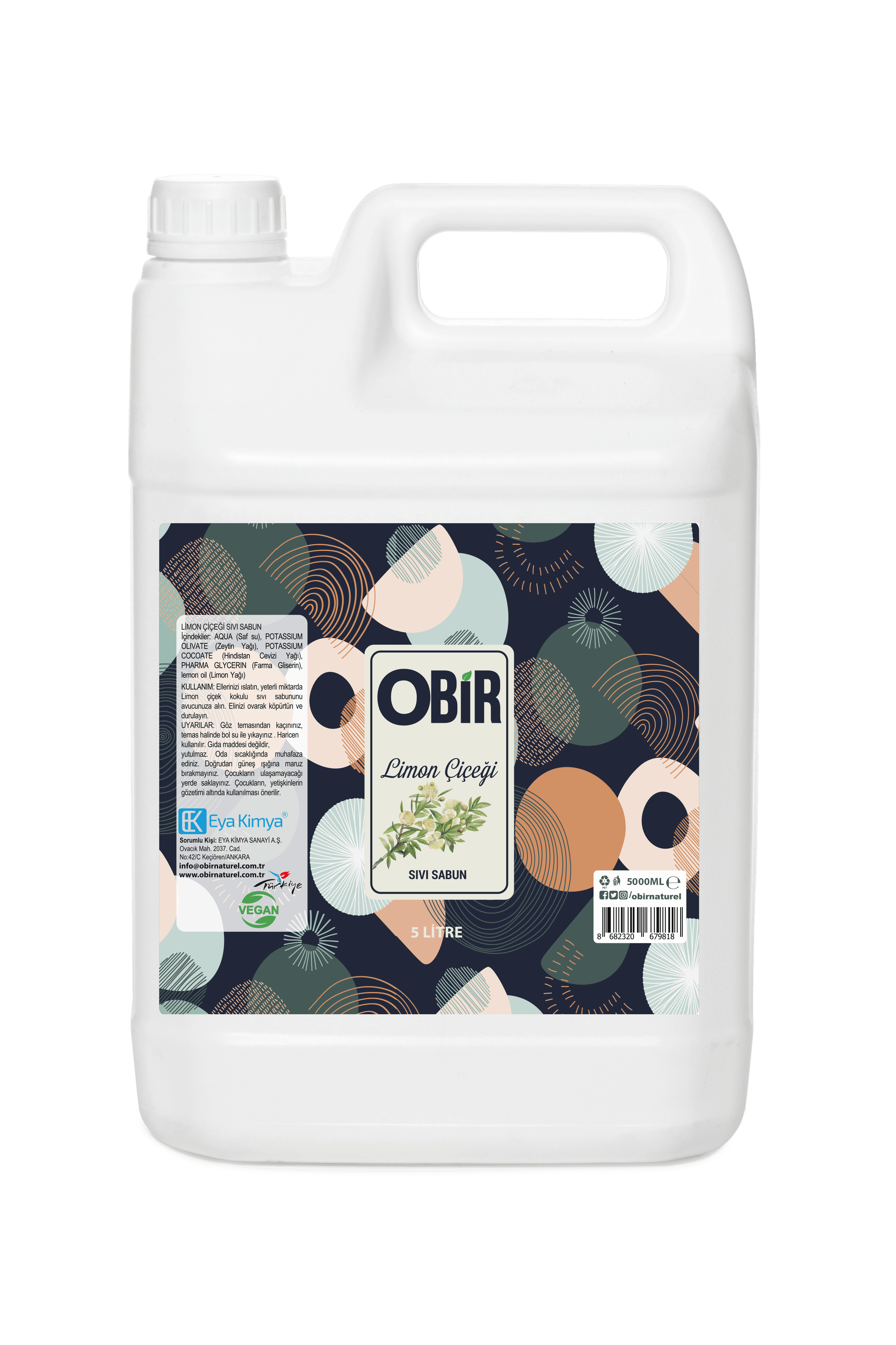 Obir Naturel 5 Litre Limon Çiçeği Kokulu Sıvı El Sabunu