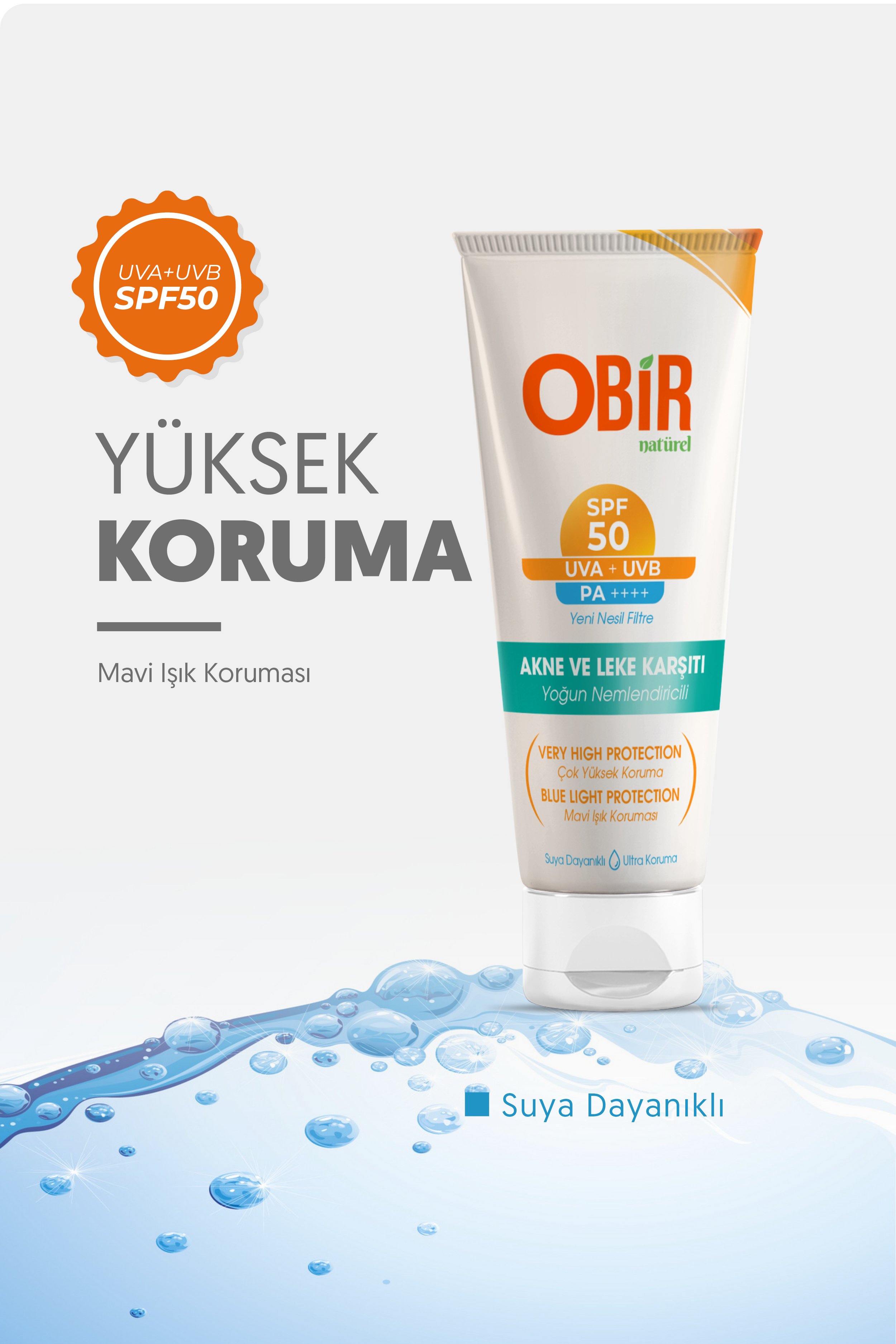 KURU CİLT TİPLERİ İÇİN  AKNE VE LEKE KARŞITI UVA+UVB 50+ SPF GÜNEŞ KREMİ 75 ML