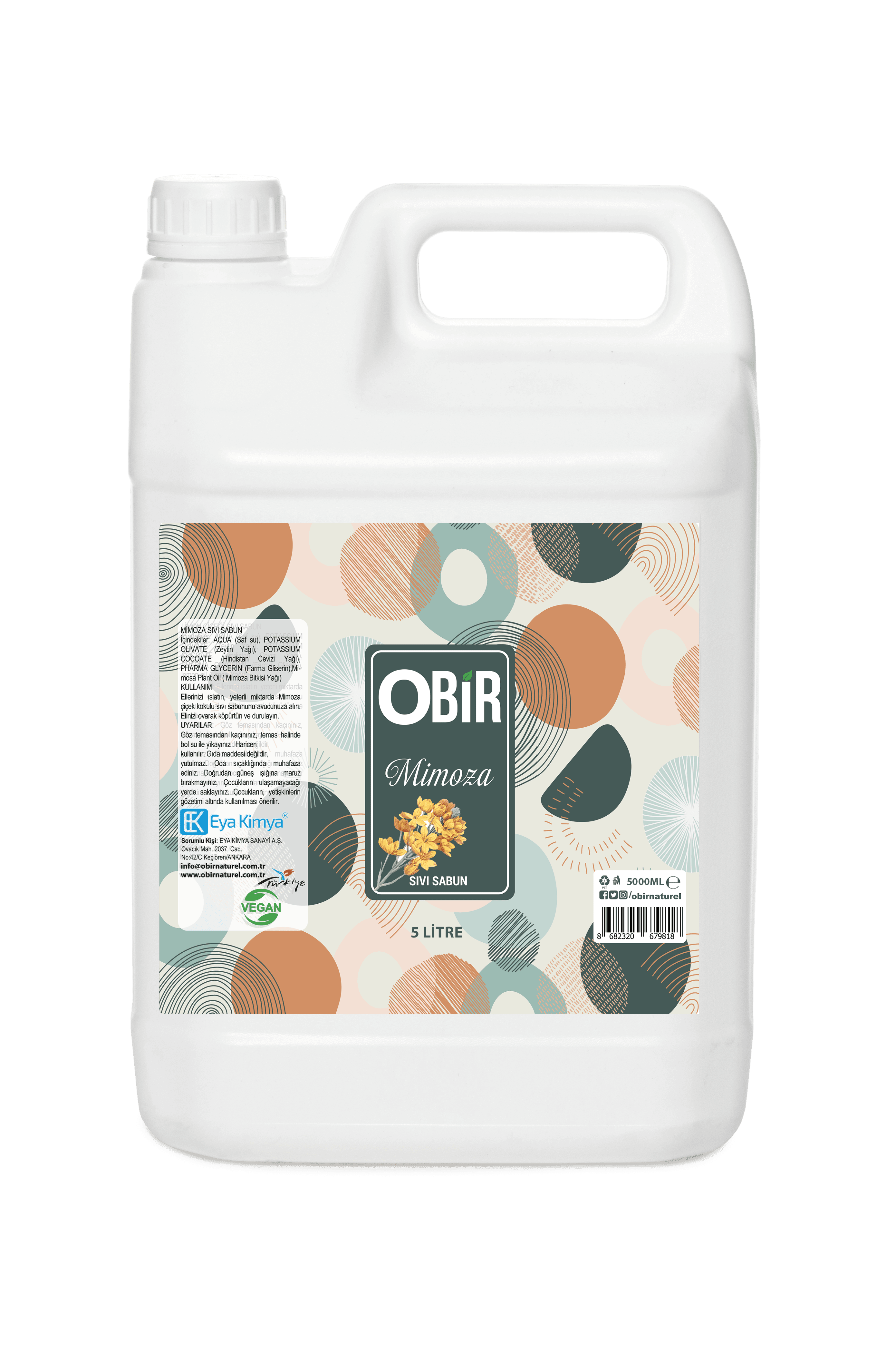 Obir Naturel 5 Litre Mimoza Kokulu Sıvı El Sabunu