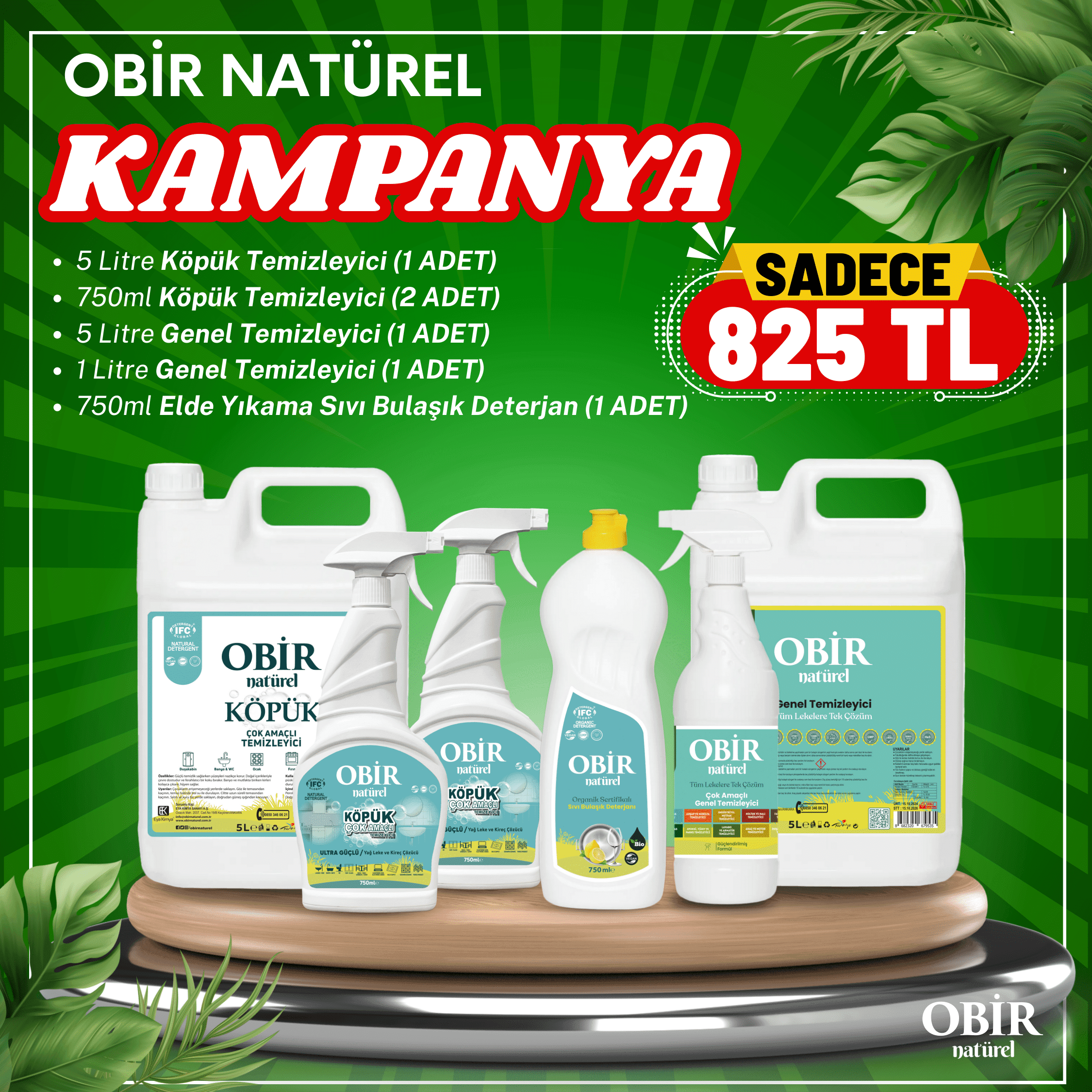 Obir Naturel Temizlik Paketi Kampanyası – Sadece 825 TL