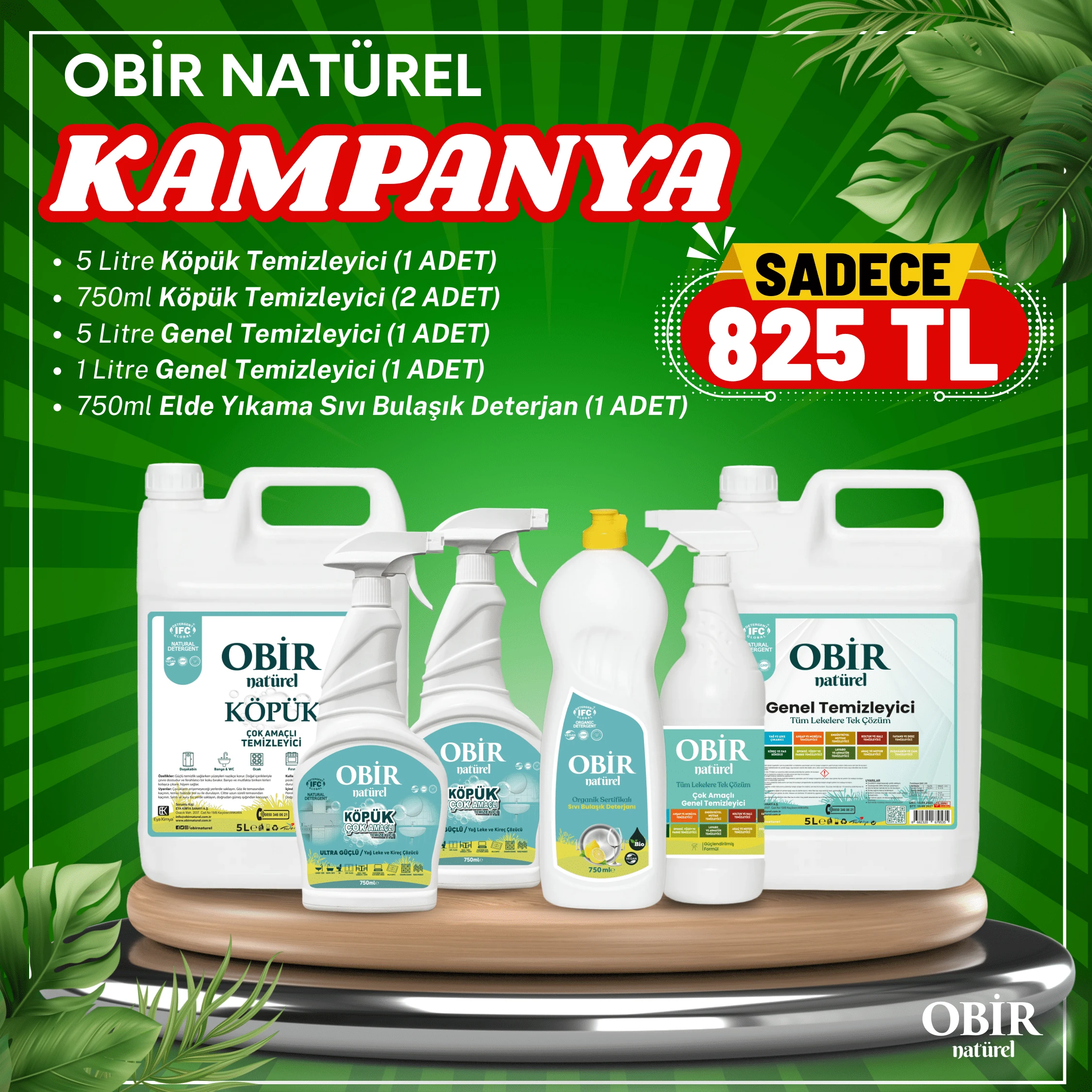 Obir Naturel Temizlik Paketi Kampanyası – Sadece 825 TL