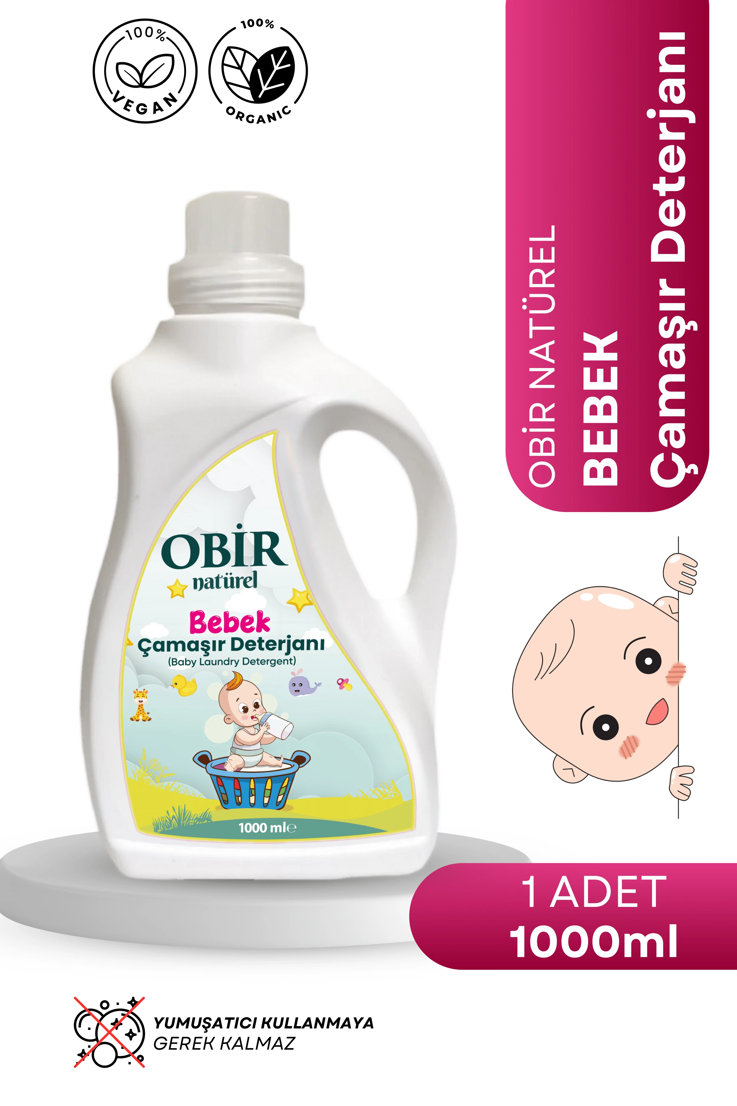 Obir Naturel Bebek Çamaşır Deterjanı (1000 ml)