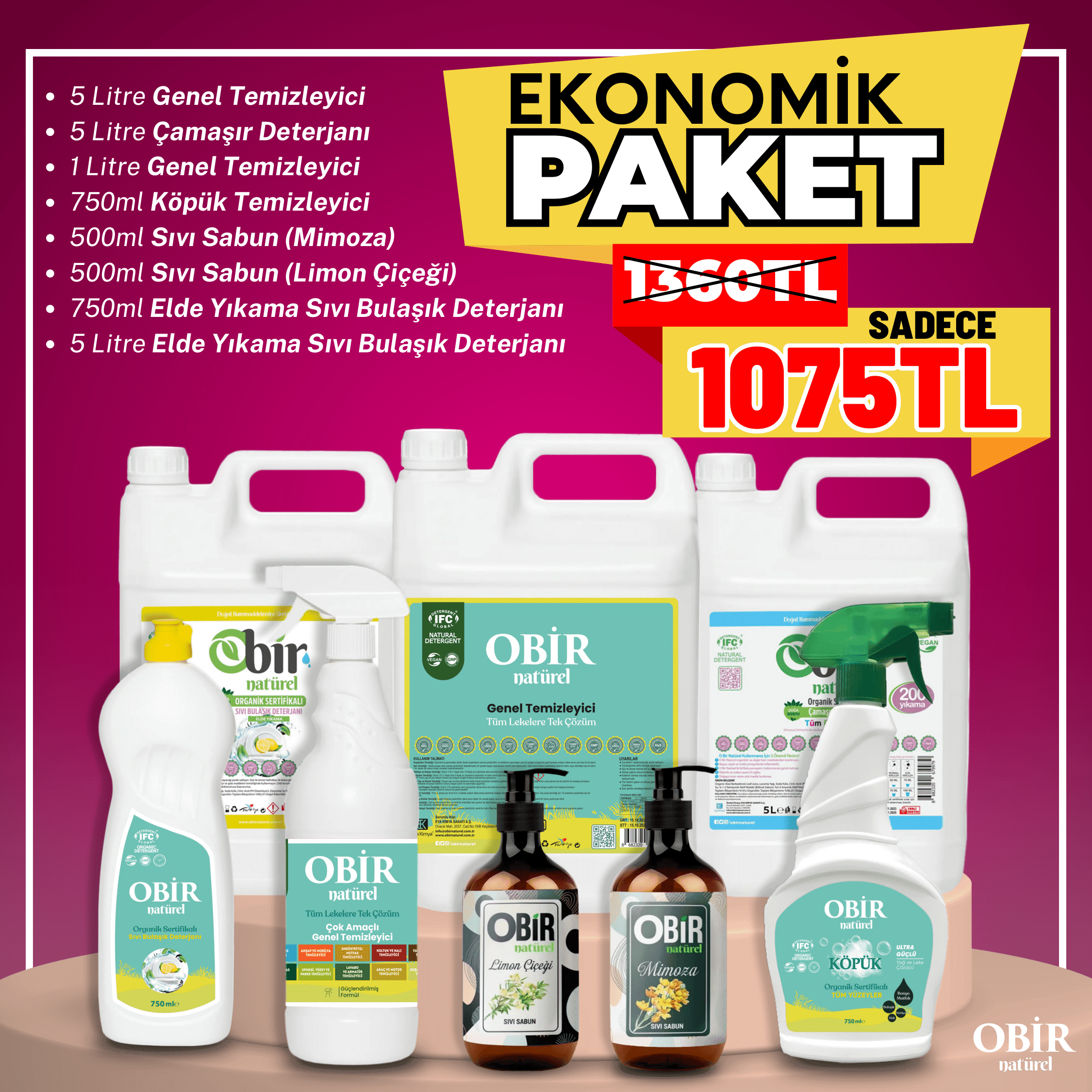 Obir Natürel Ekonomik Paket – Büyük Temizlik Avantajı !
