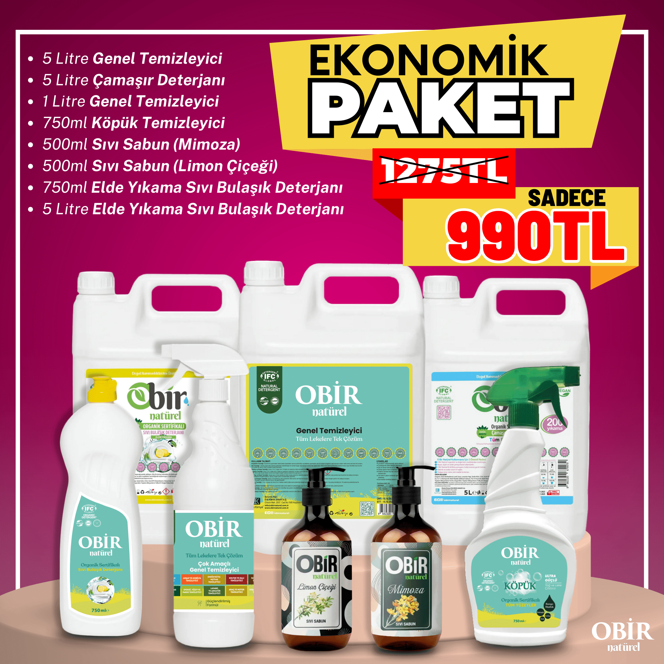 Obir Natürel Ekonomik Paket – Büyük Temizlik Avantajı !