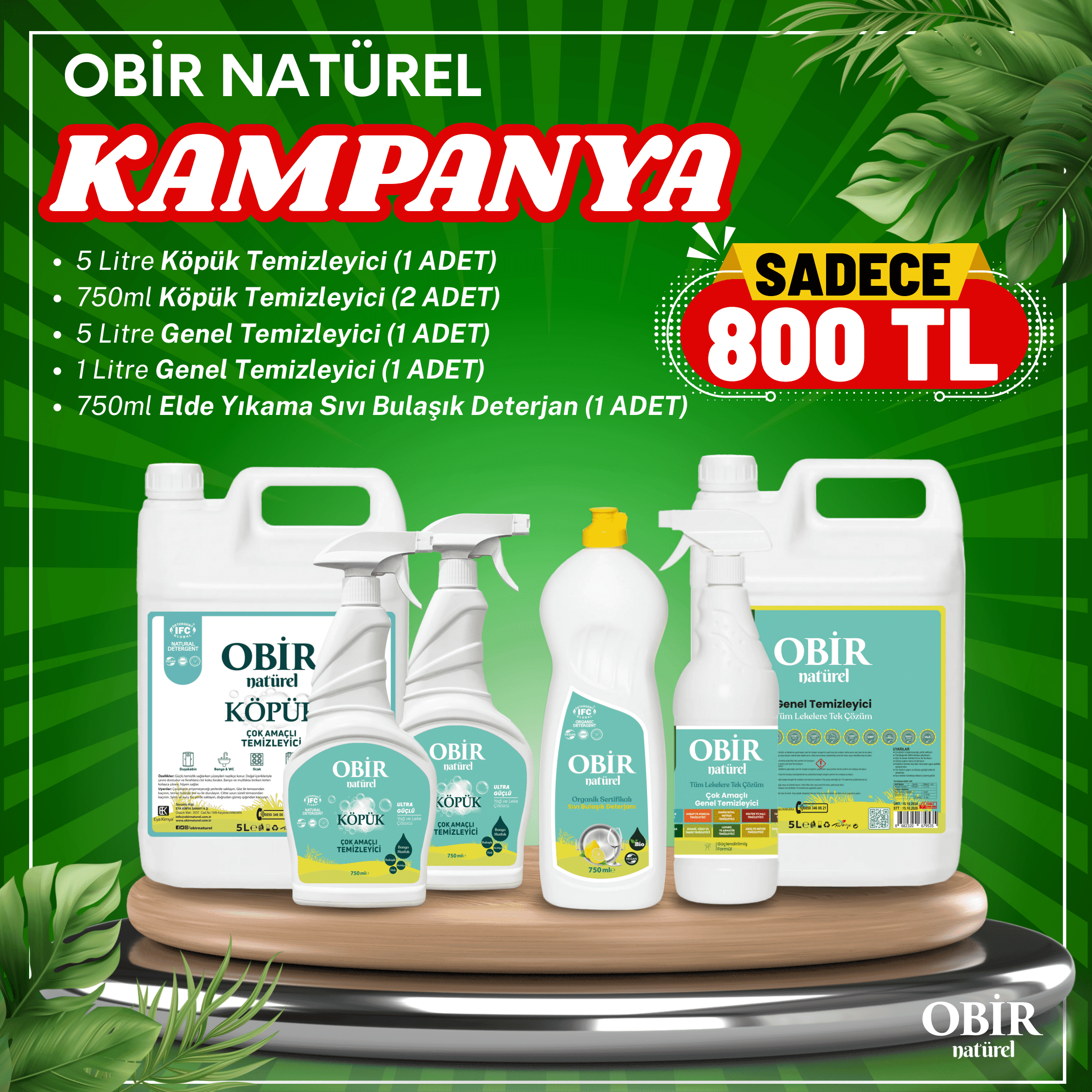 Obir Naturel Temizlik Paketi Kampanyası – Sadece 800 TL