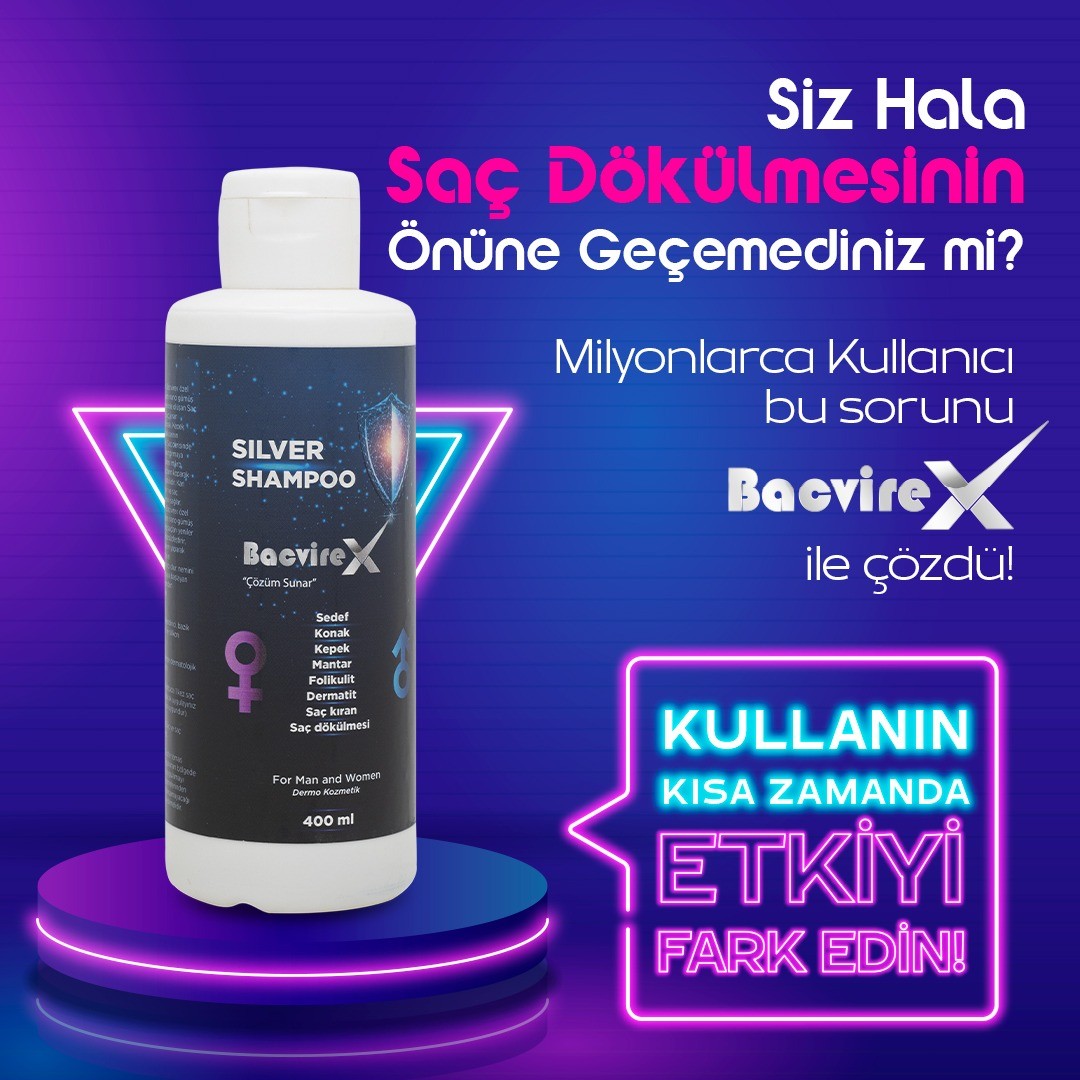 Bacvirex insanlar için nano gümüş şampuan 400 ml