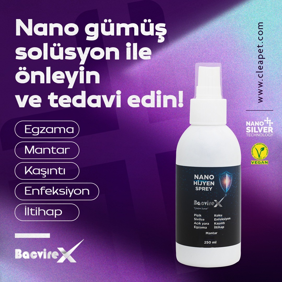 Bacvirex insanlar için nano gümüş sprey 250 ml