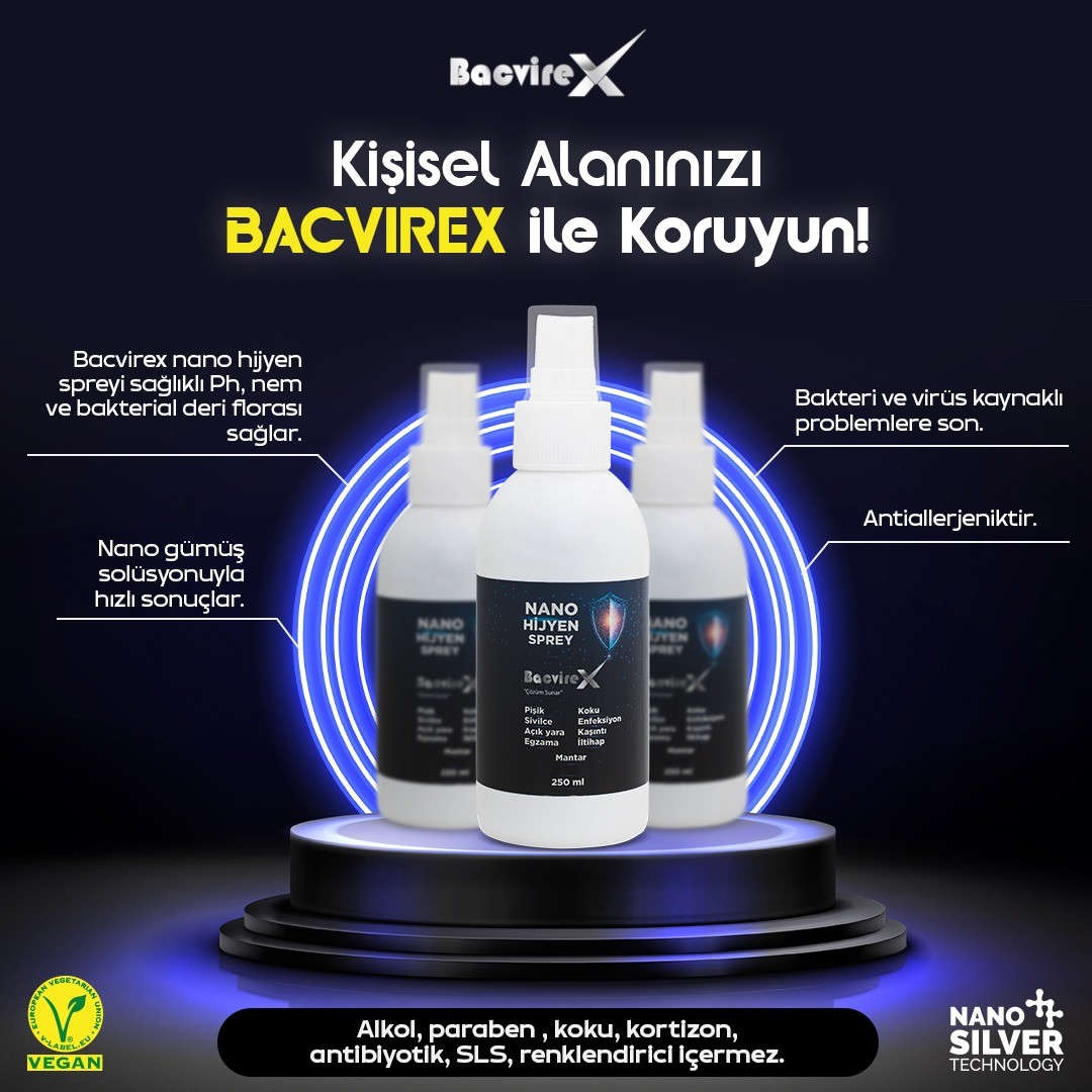 Bacvirex insanlar için nano gümüş sprey 250 ml