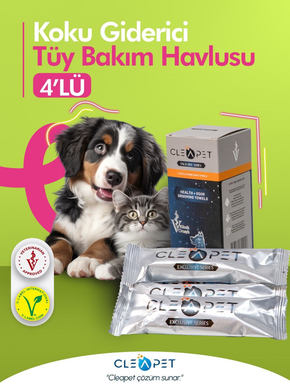 KOKU GİDERİCİ TÜY BAKIM HAVLUSU 4’lü Mega Nano Havlu