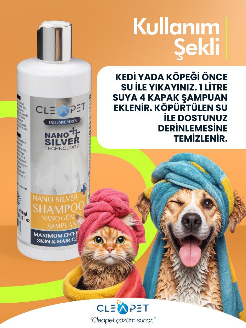 DERİ TEDAVİ ŞAMPUANI NANO GÜMÜŞ ŞAMPUAN 450ml