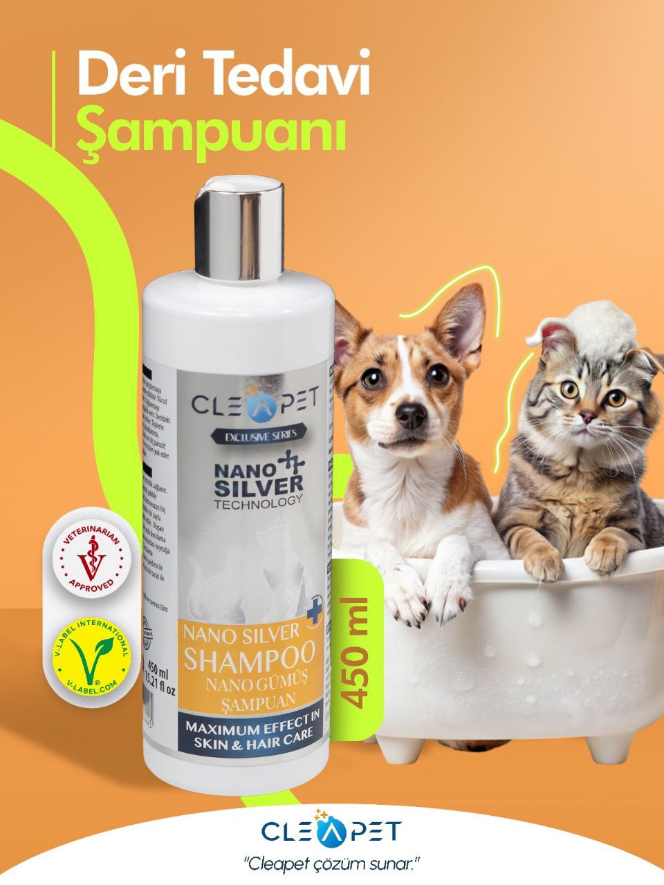 DERİ TEDAVİ ŞAMPUANI NANO GÜMÜŞ ŞAMPUAN 450ml