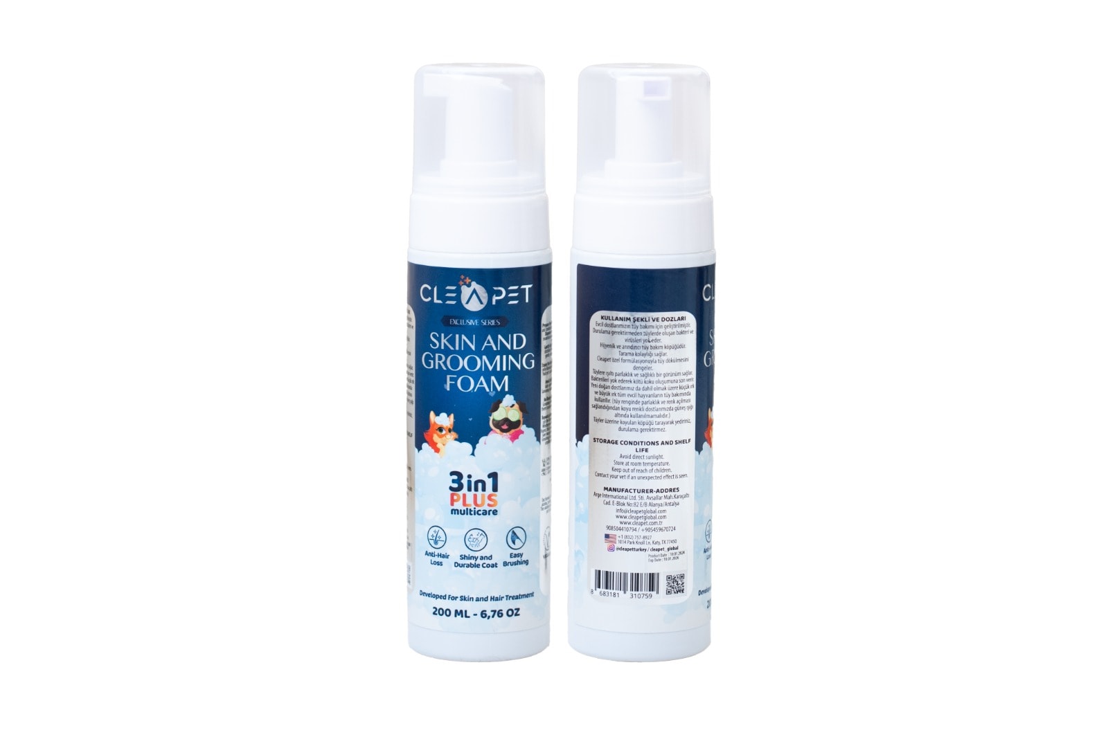 ANTİBAKTERİYEL KURU KÖPÜK ŞAMPUAN 200ML