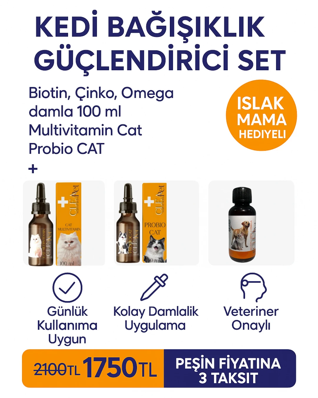 KEDİ BAĞIŞIKLIK GÜÇLENDİRİCİ SET 
