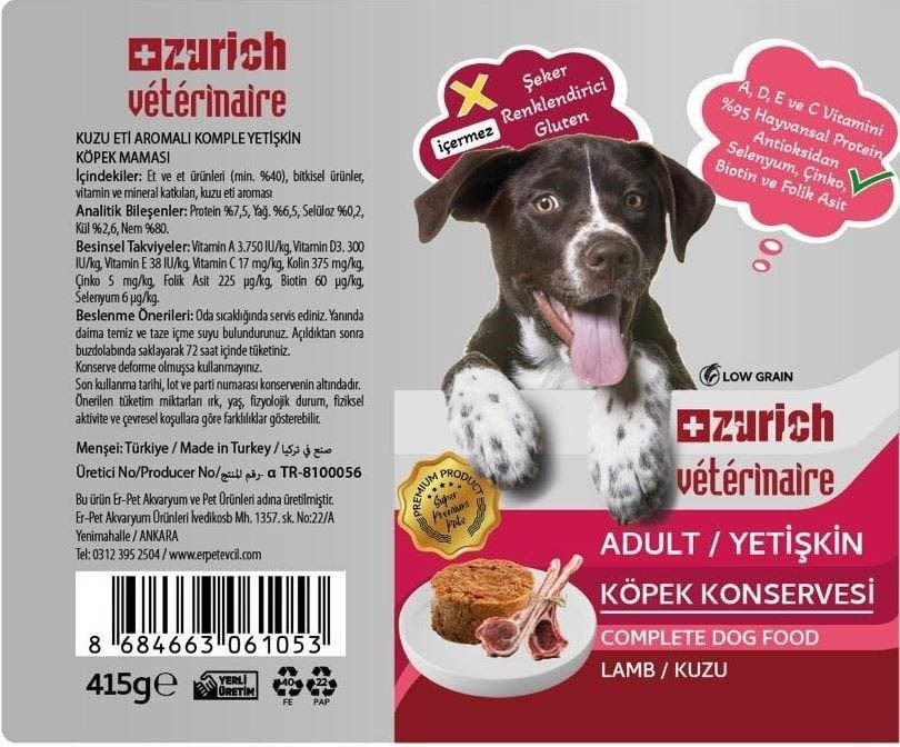 Kuzu Etli  Yetişkin Köpek Maması