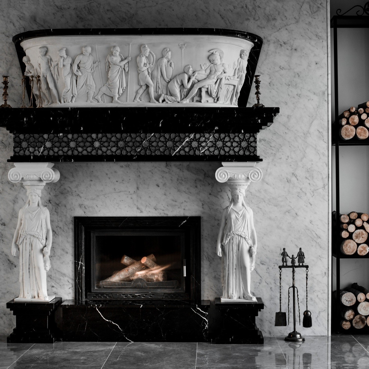 Kariatides Fireplace