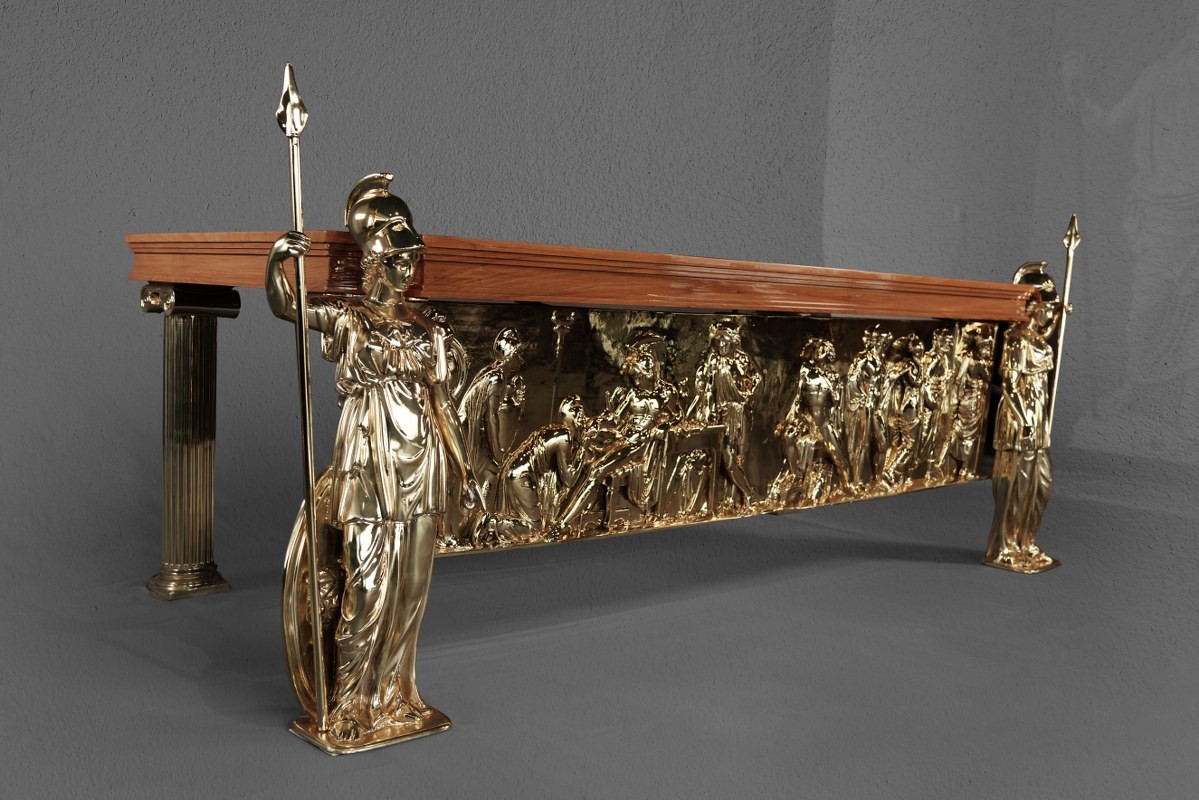 Minerva Gold Polyurethane Table