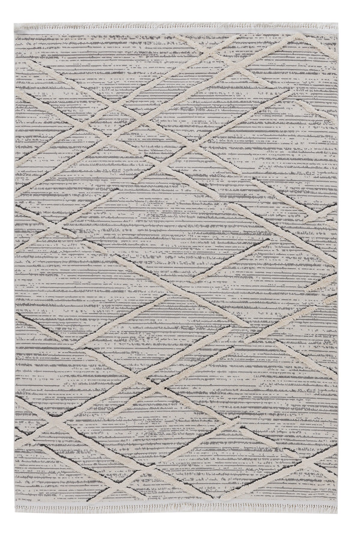 Step 2204 Gri Soyut Geçişli Modern Kesme Halı