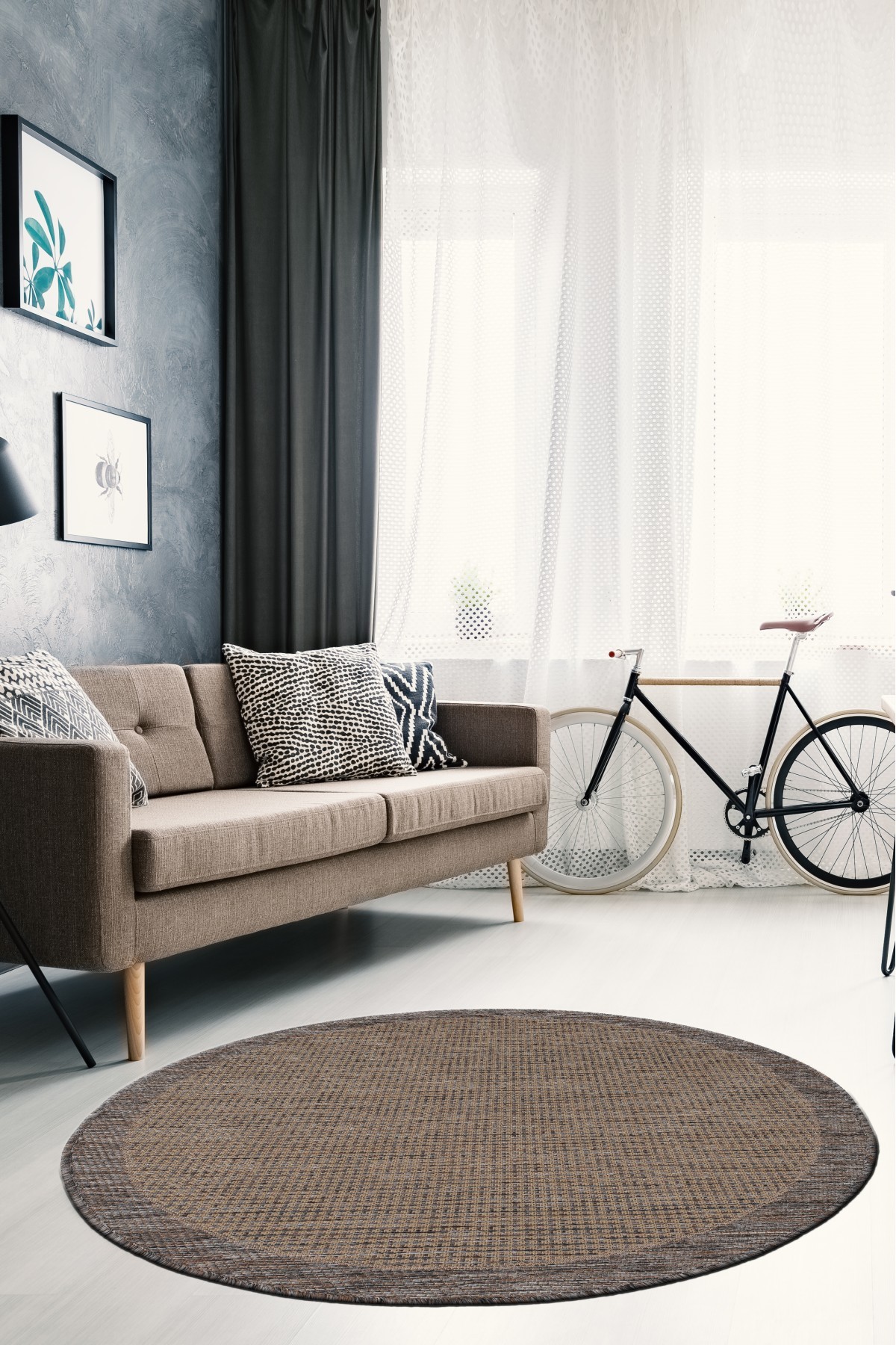 Sisal 9509 Vizon Özel Ölçüye Uygun Bordürlü Jüt Halı