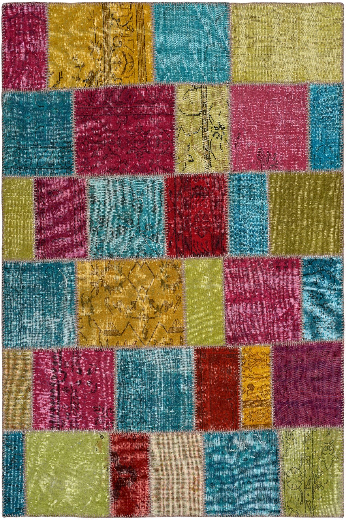 Patchwork Renkli Modern El Dokuma Halı