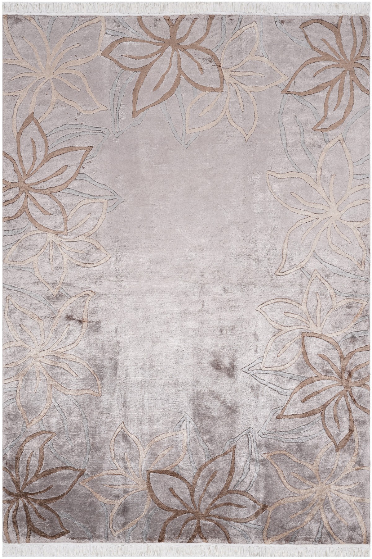 Nepal 3588 Kahve Modern El Dokuma Kışlık Bambu Halı