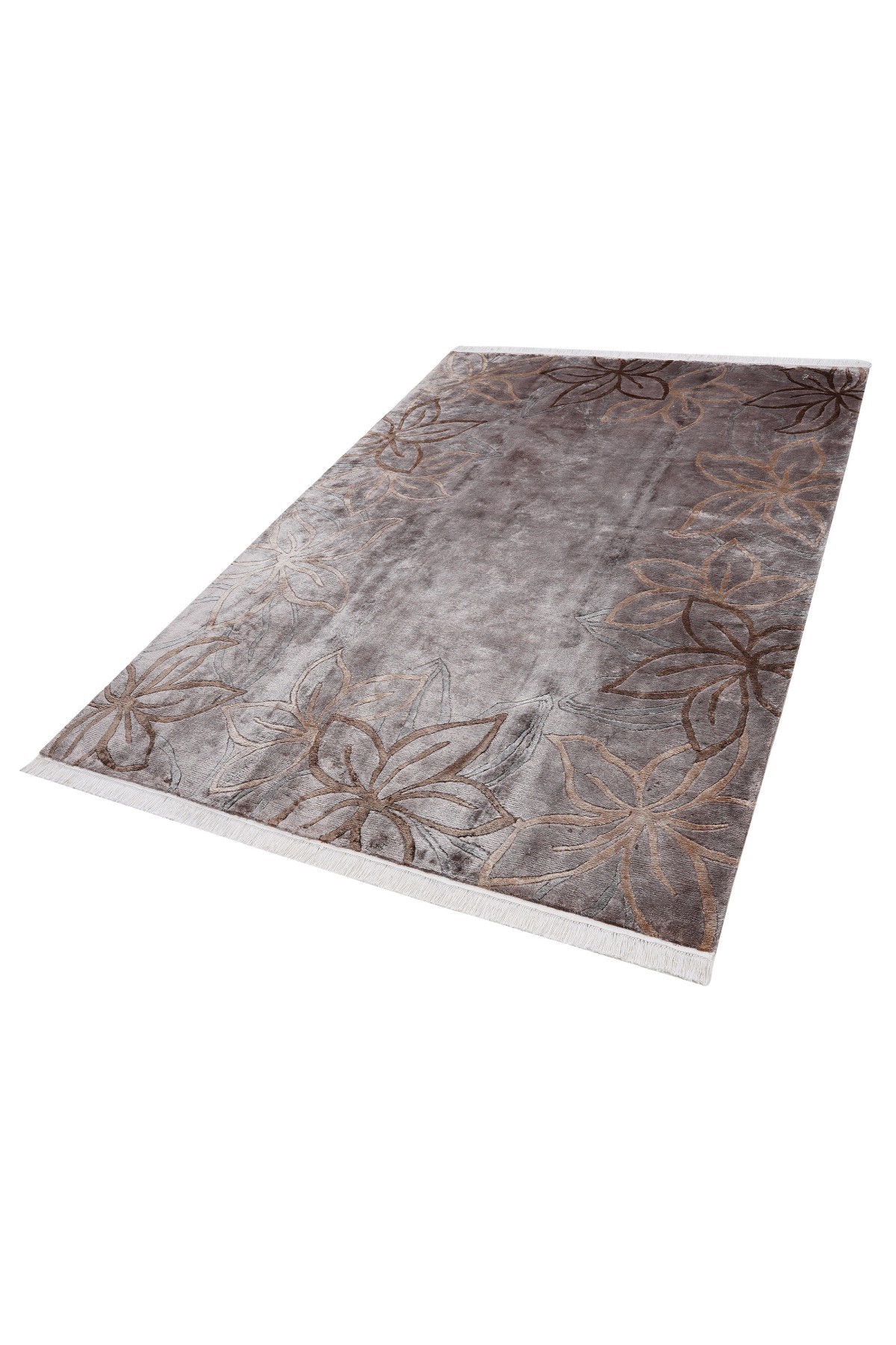 Nepal 3588 Kahve Modern El Dokuma Kışlık Bambu Halı