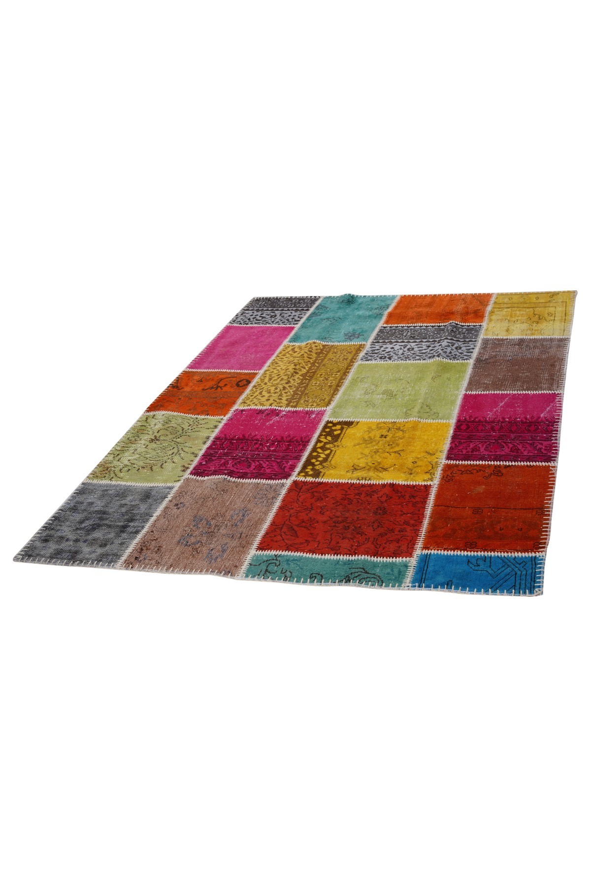 Patchwork Renkli Modern El Dokuma Halı