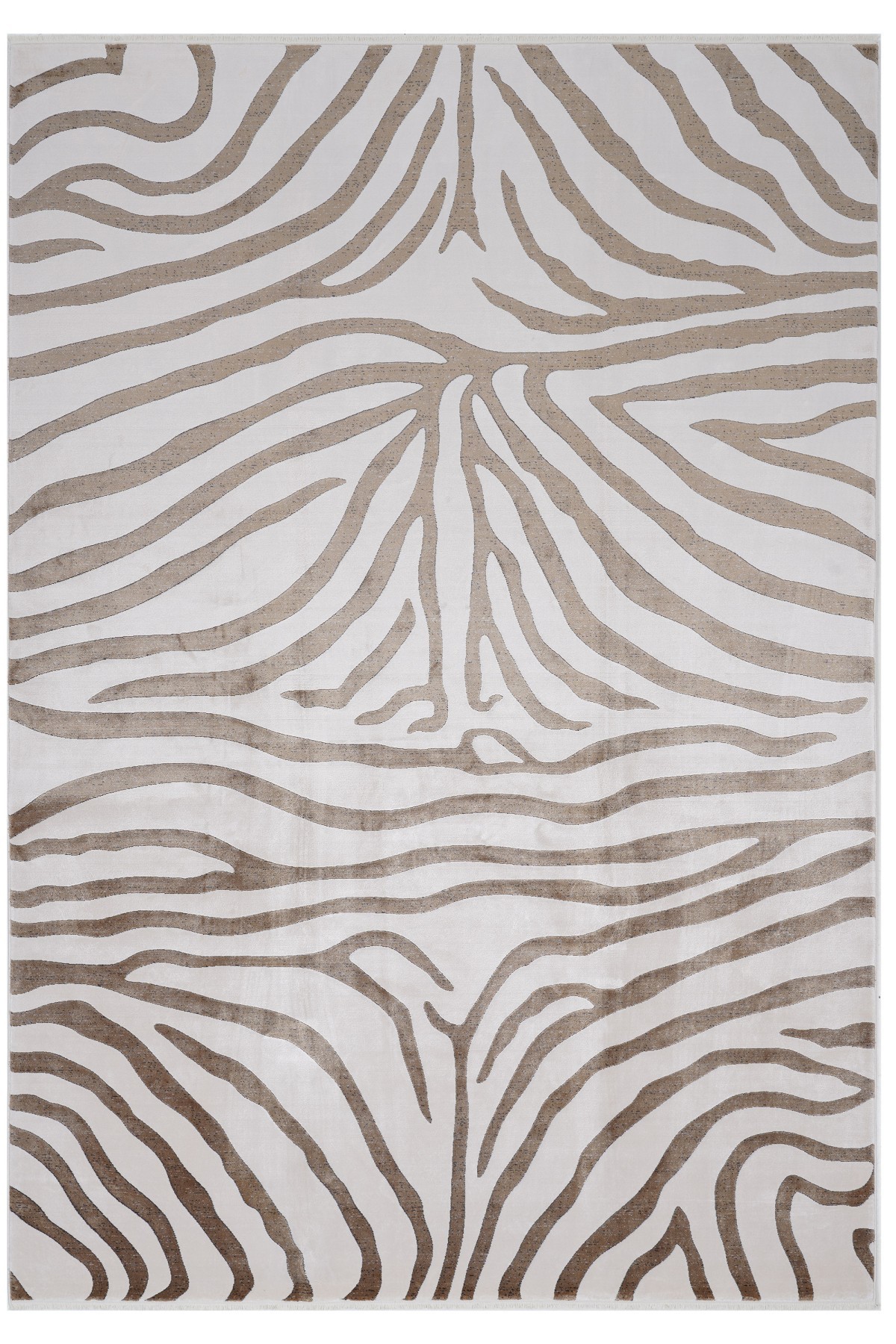 Riva 8725 Krem Zebra Desenli Modern Bambu Halı