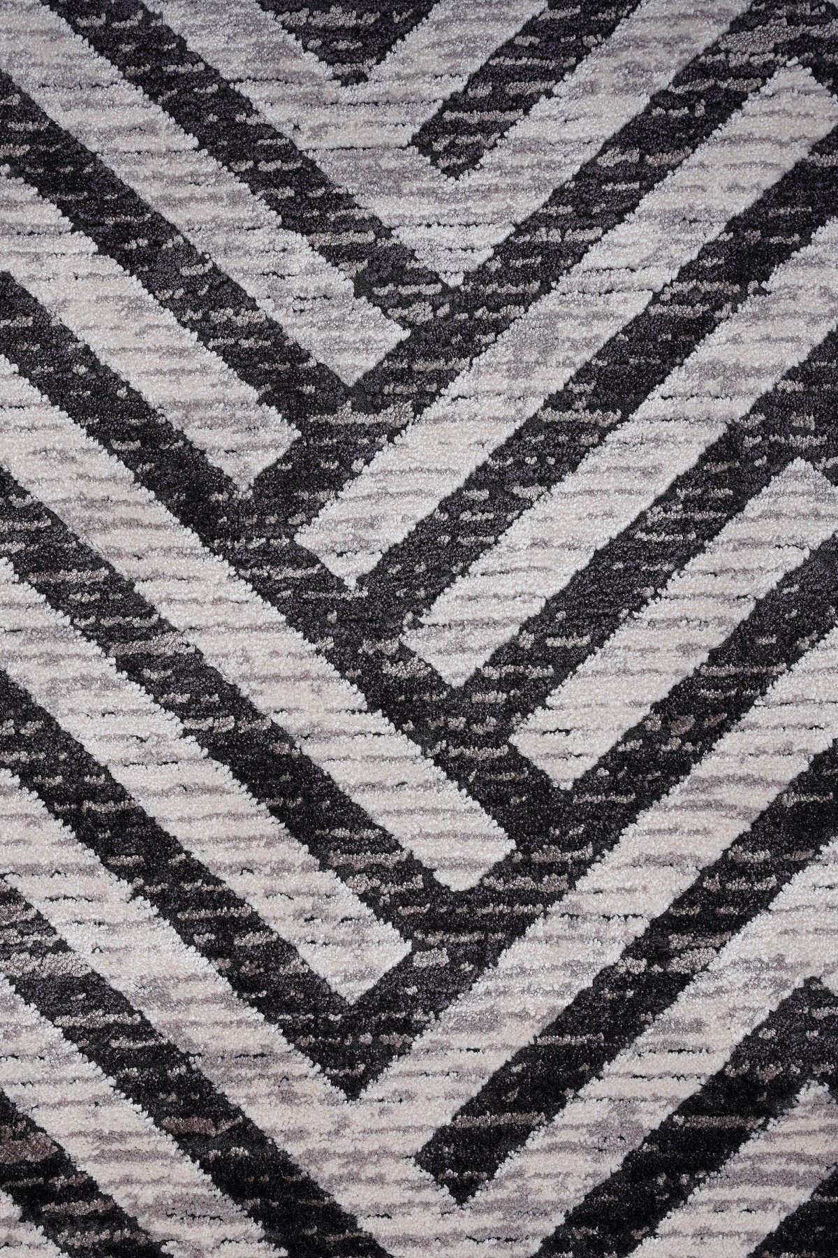 Riva 8718 Antrasit Geometrik Desenli Modern Bambu Halı