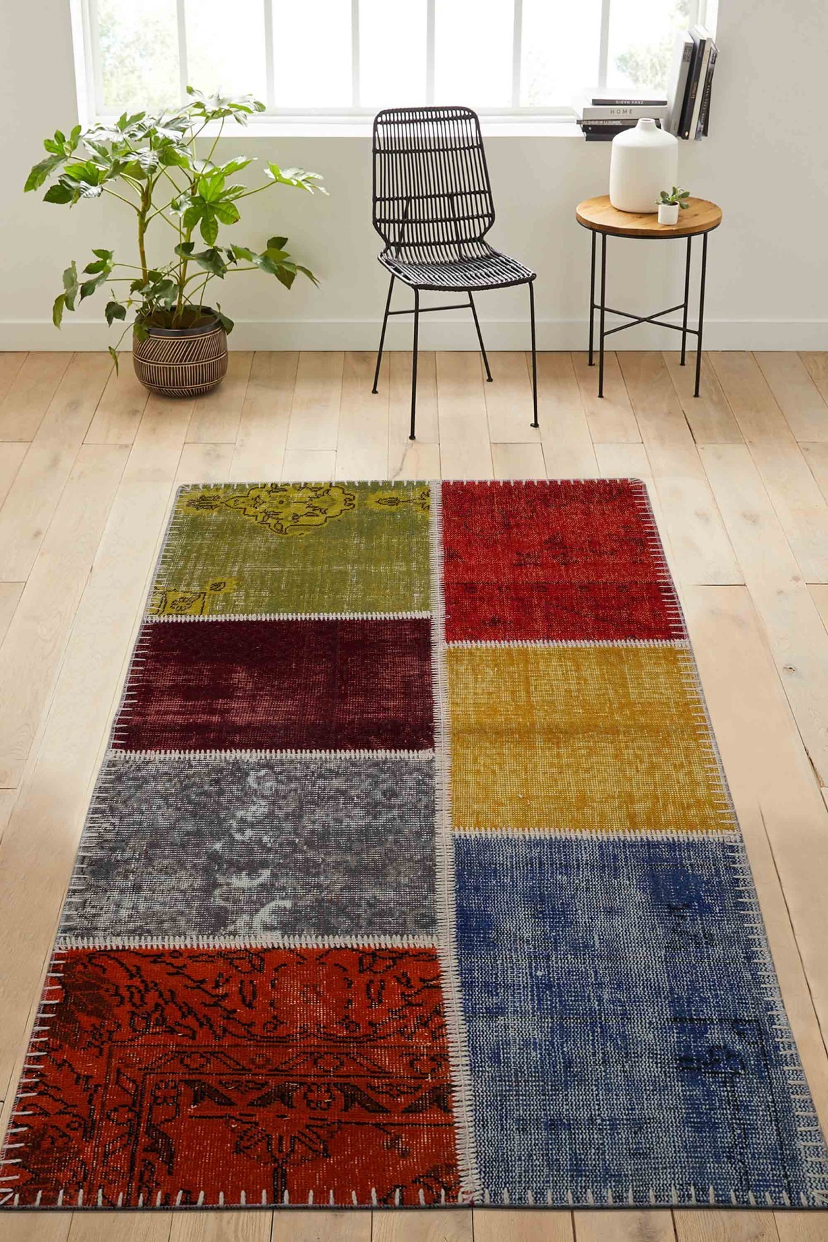 Patchwork Renkli Modern El Dokuma Halı